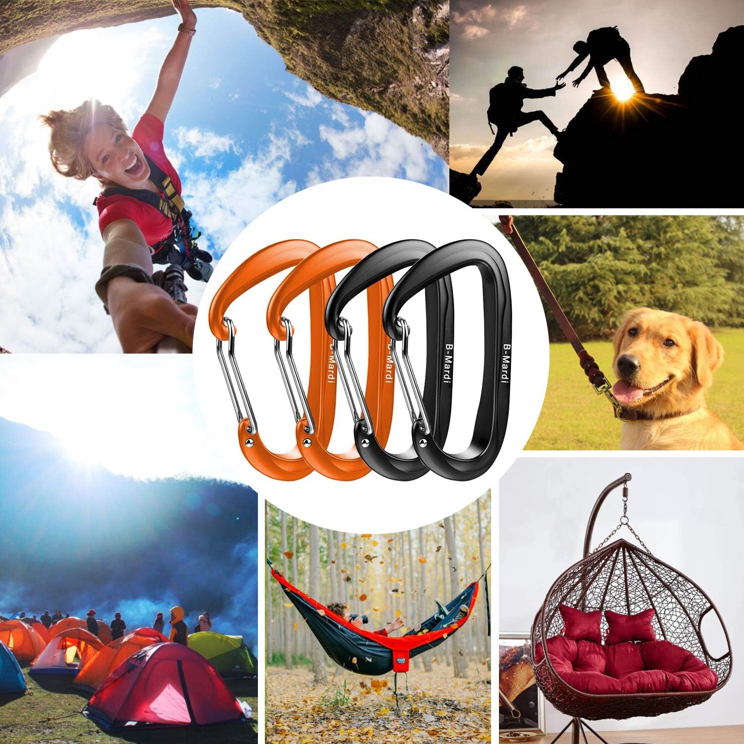 Heavy Duty Locking Carabiner Clips - Ultra Lightweight 12KN (2697 lbs) for Camping, Hiking, Hammocks, and More - Perfect for Outdoor Adventures and Everyday Use