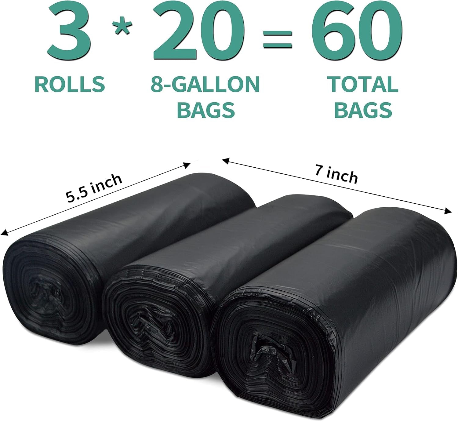 Experience the Outdoors with Confidence: 60 Count 8 Gallon Biodegradable & Compostable Toilet Bags - Plant-Based, Leak-Proof, Ideal for Camping, Hiking, and More!