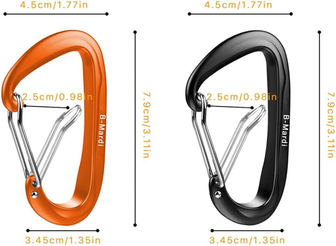 Heavy Duty Locking Carabiner Clips - Ultra Lightweight 12KN (2697 lbs) for Camping, Hiking, Hammocks, and More - Perfect for Outdoor Adventures and Everyday Use