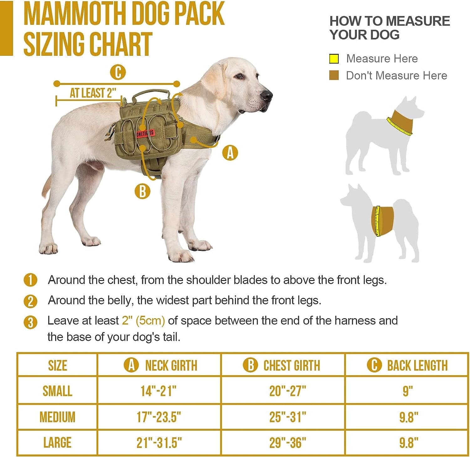 Dog Backpack for Medium & Large Dogs, Nylon Tactical Pet Backpack with Side Pockets