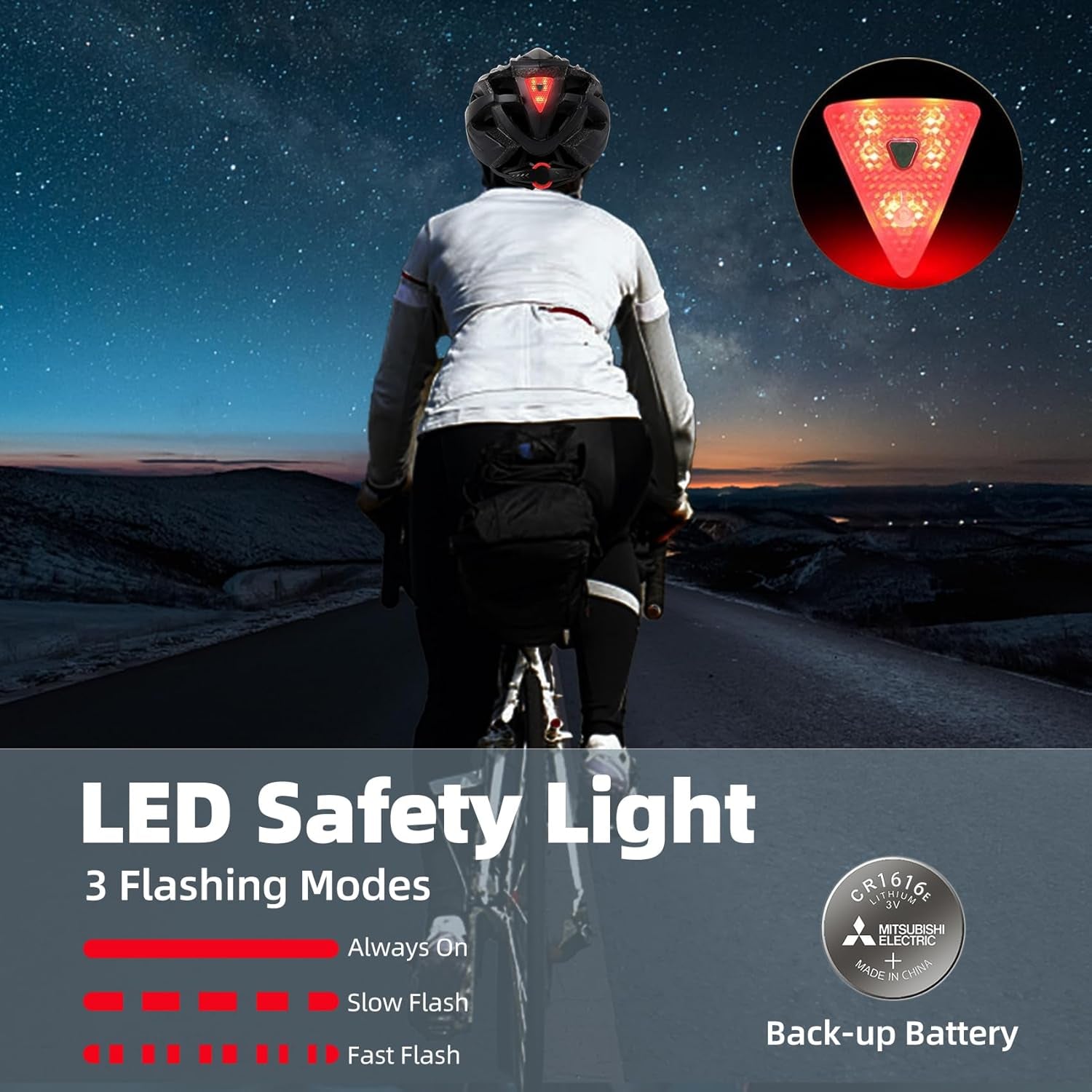 Bike Helmet,  Bicycle Helmet with Rear Light & Detachable Magnetic Goggles Lightweight Cycling Helmet Adjustable for Adult Men Women Mountain & Road (BC-069)
