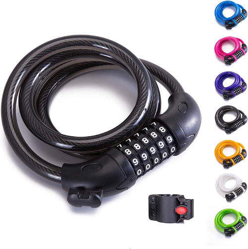 Secure Your Ride with the XZSUN 5-Digit Combination Bike Lock - Portable Steel Cable Lock for Ultimate Protection