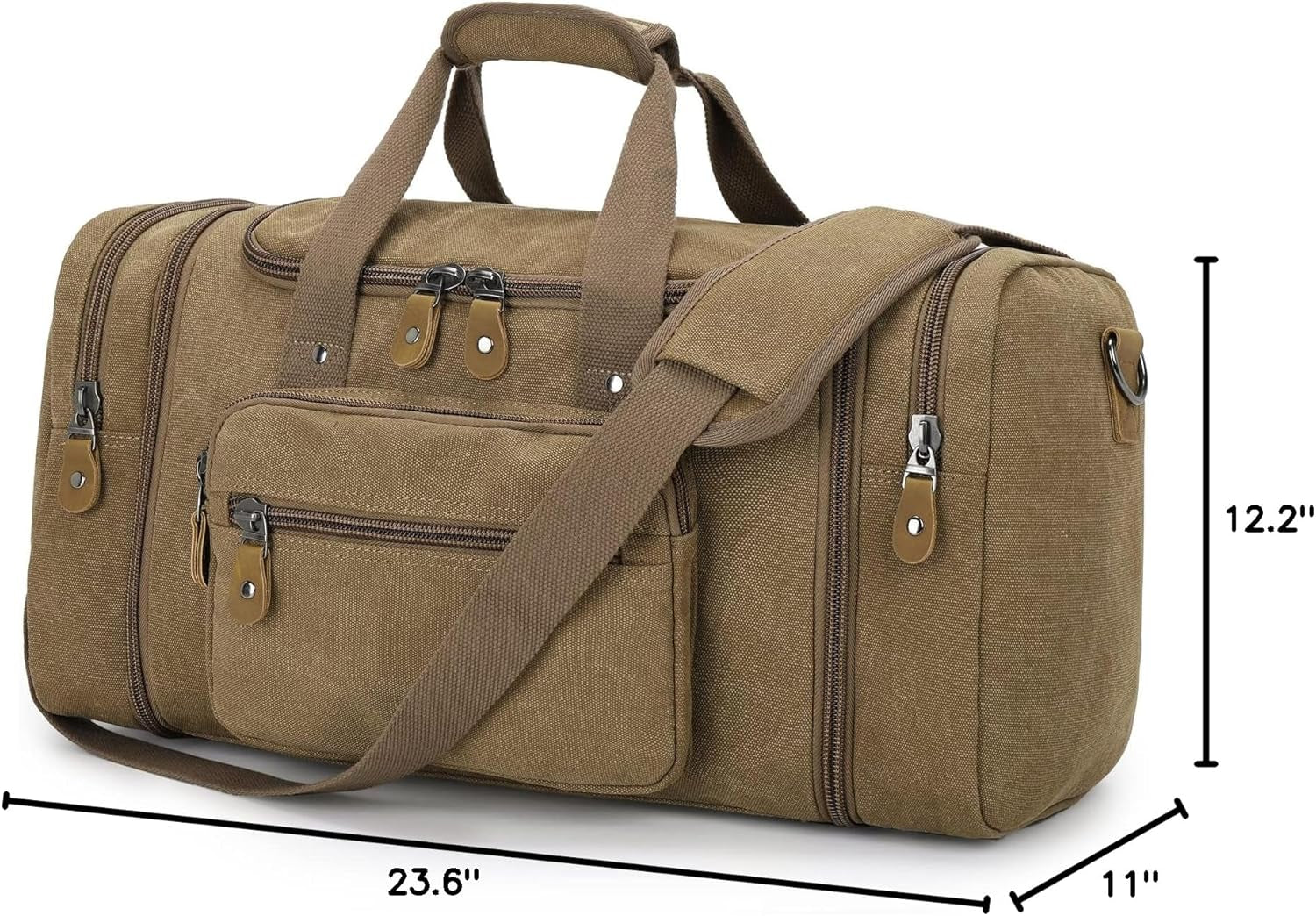 Versatile 60L Canvas Duffle Bag in Coffee - Perfect for Travel, Gym, and Weekend Getaways