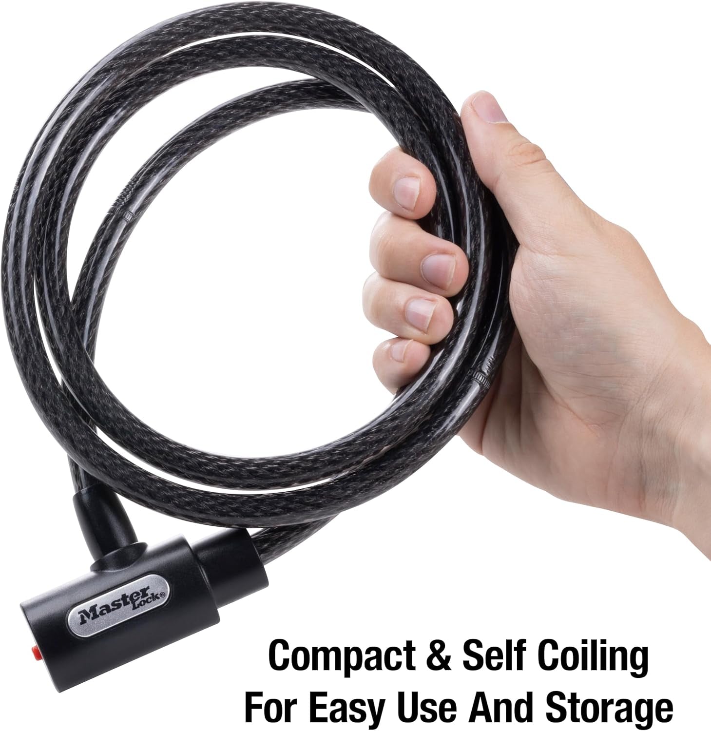 Ultimate Security with the Master Lock 8364DCC 5 Ft. Cable Bike Lock - Durable, Self-Coiling, and Keyed for Maximum Protection