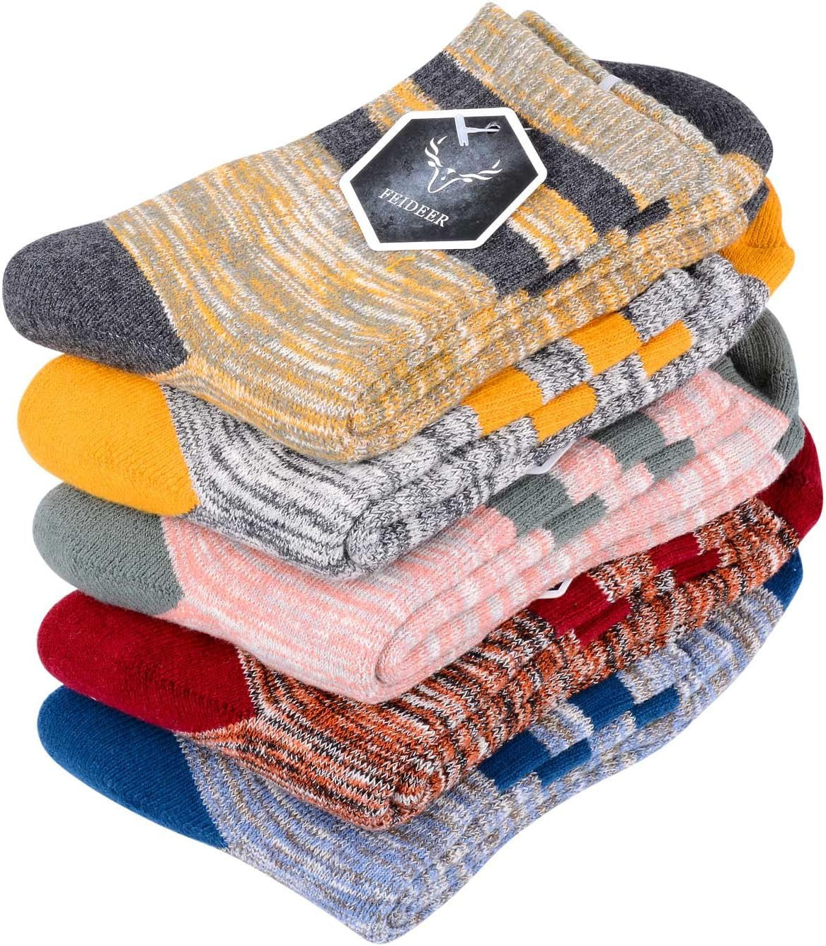 Women'S Hiking Walking Socks, Multi-Pack Outdoor Recreation Socks Wicking Cushion Crew Socks