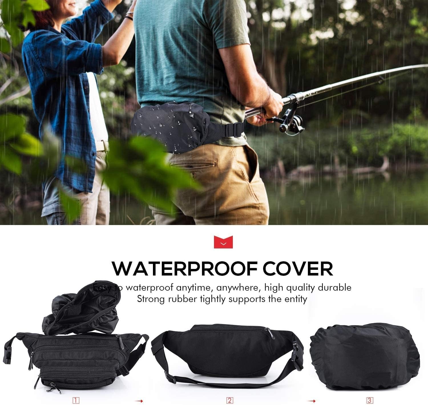 Versatile Waterproof Fanny Pack for Men and Women - Multi-Pocket Hip Bum Bag for Travel, Hiking, and Outdoor Adventures