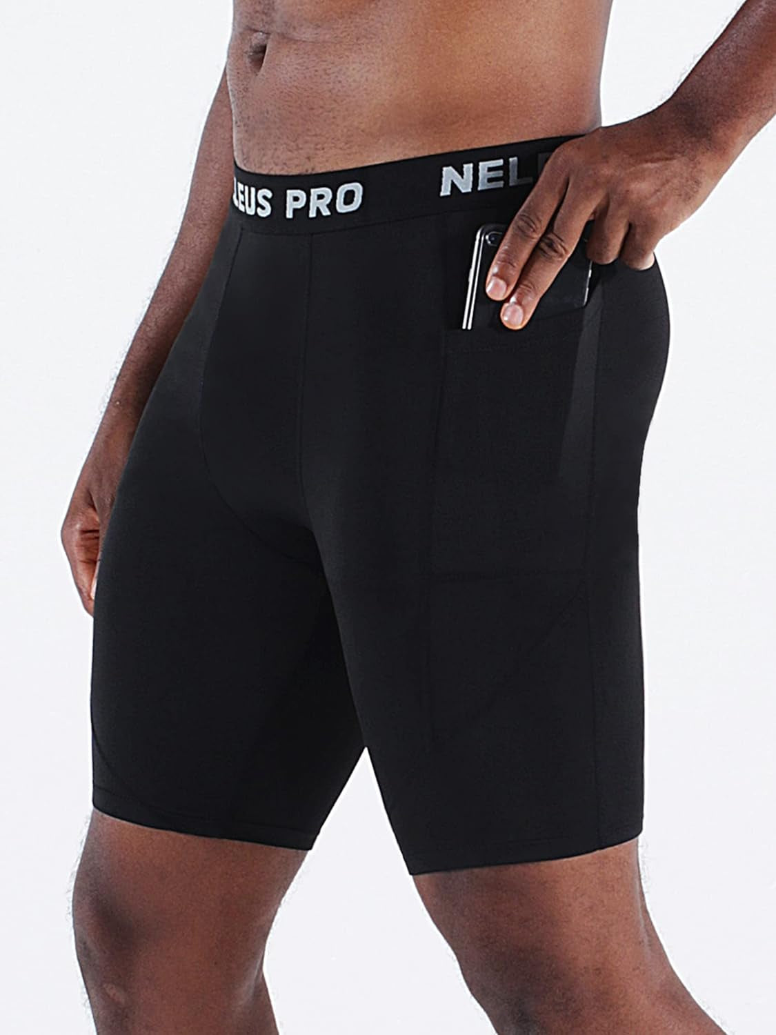 Men's 3-Pack Running Compression Shorts with Convenient Pockets - Perfect for Active Lifestyles
