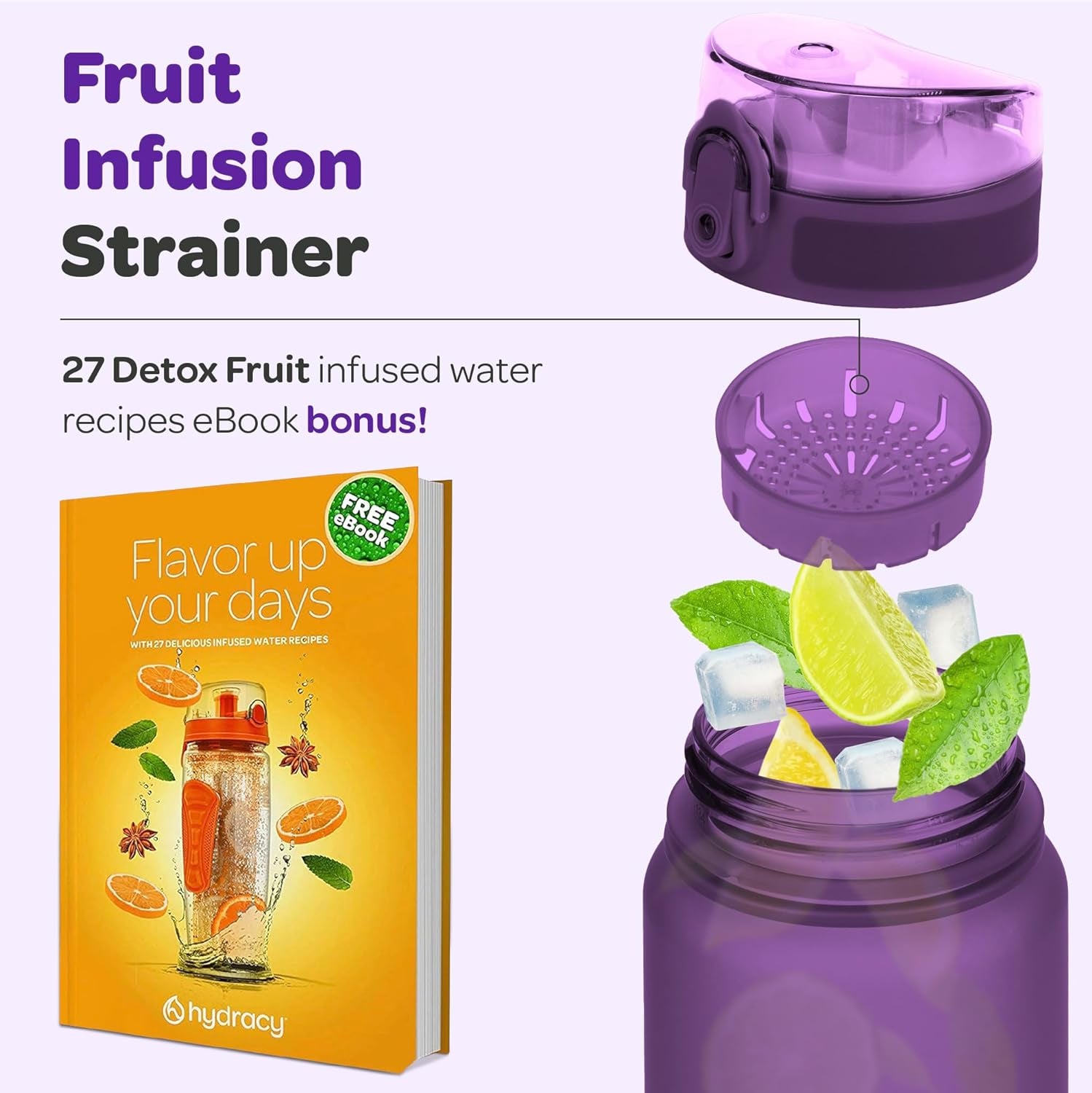 Stay Hydrated in Style: 32 oz BPA-Free Water Bottle with Time Marker, Fruit Infuser, and No Sweat Sleeve - Perfect for Fitness and Outdoor Adventures