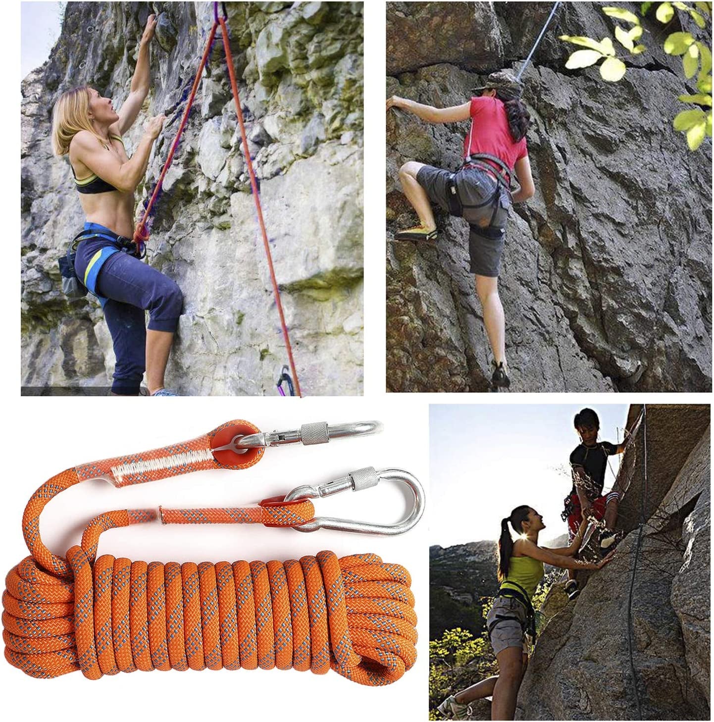 Premium Static Climbing Ropes - Versatile Lengths from 35FT to 250FT, Durable 10mm & 16mm Diameter Options