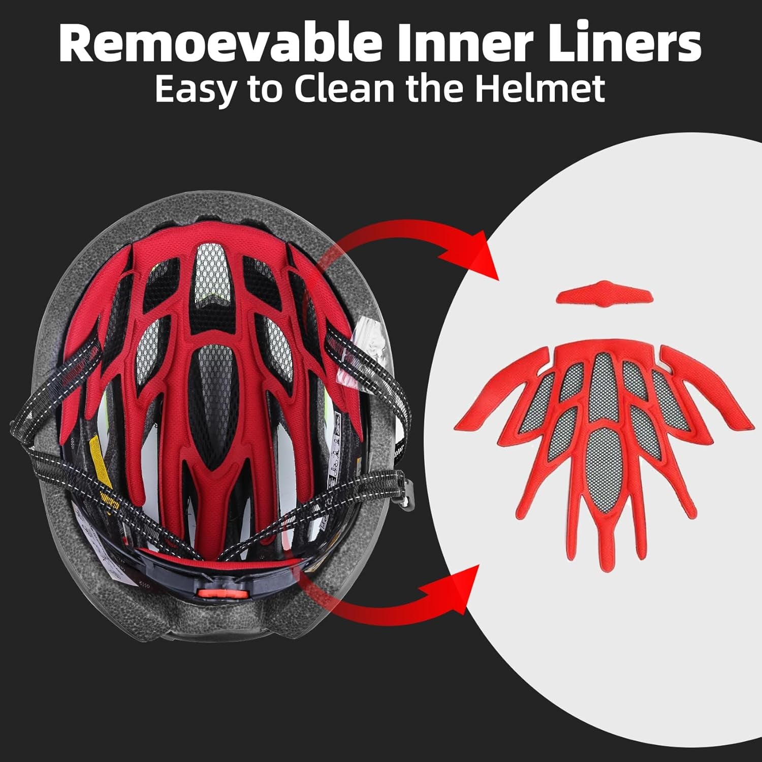 Bike Helmet,  Bicycle Helmet with Rear Light & Detachable Magnetic Goggles Lightweight Cycling Helmet Adjustable for Adult Men Women Mountain & Road (BC-069)