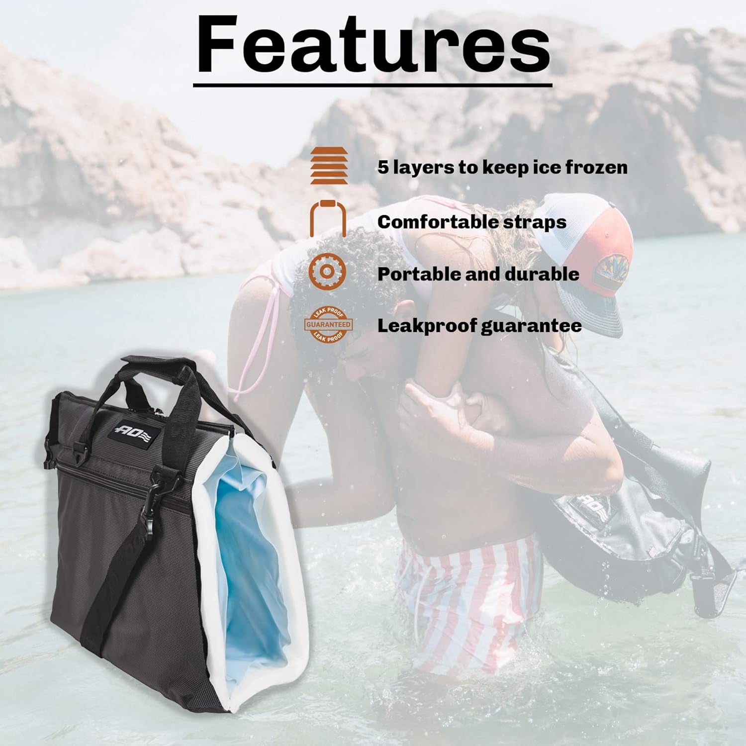 Original Soft-Sided Cooler Bag, Leak-Proof, Insulated, Lightweight