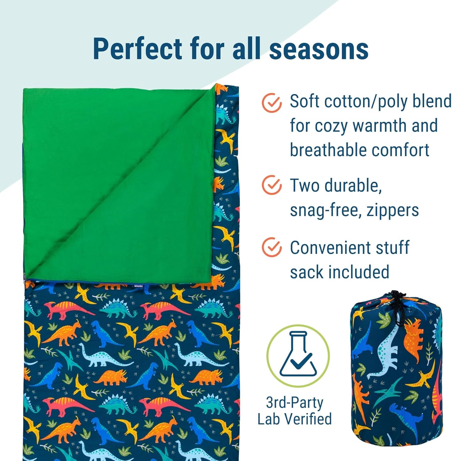 Cozy Jurassic Dinosaurs Kids Sleeping Bag – Perfect for School, Travel & Camping Adventures!