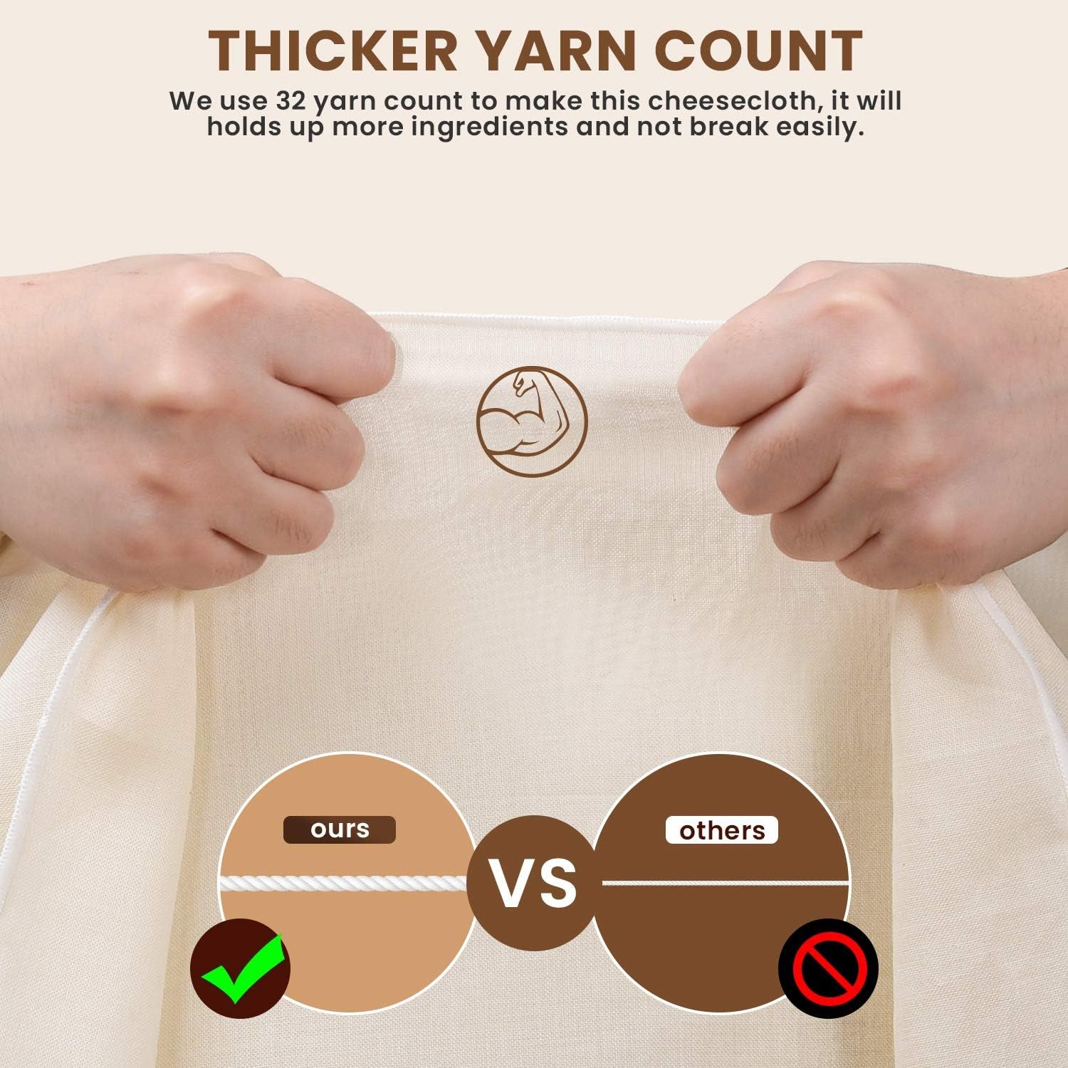 Premium Grade 100 Cheese Cloths for Straining - 20x20 Inch, 10 Pack of Hemmed Unbleached Cotton for Perfect Cheese and Yogurt Making