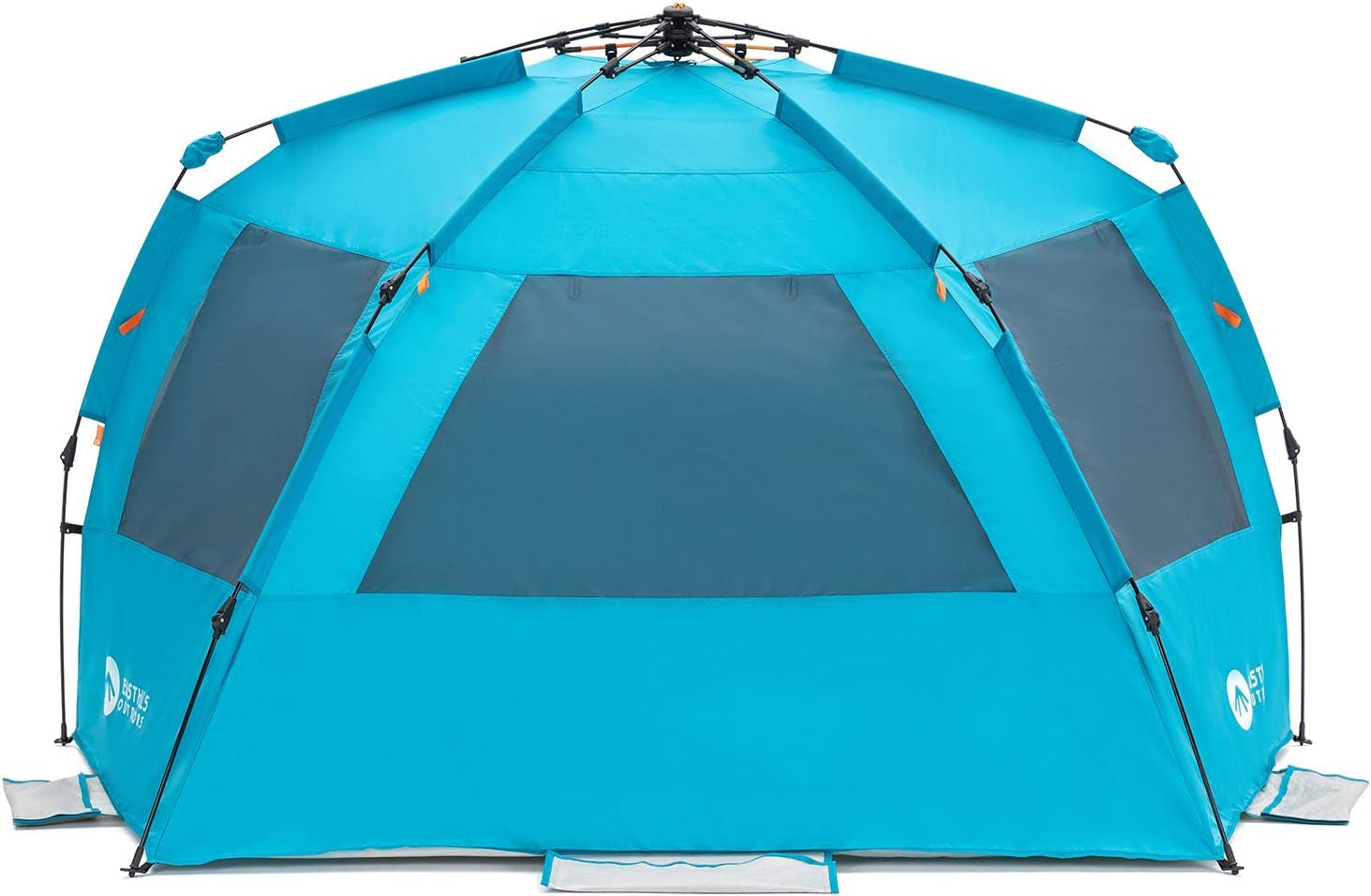 Deluxe XL Instant Shader Beach Tent - Effortless Pop-Up Sun Shelter for Families, UPF 50+ Protection, Spacious 99" Wide Design with Extended Zippered Floor - Pacific Blue