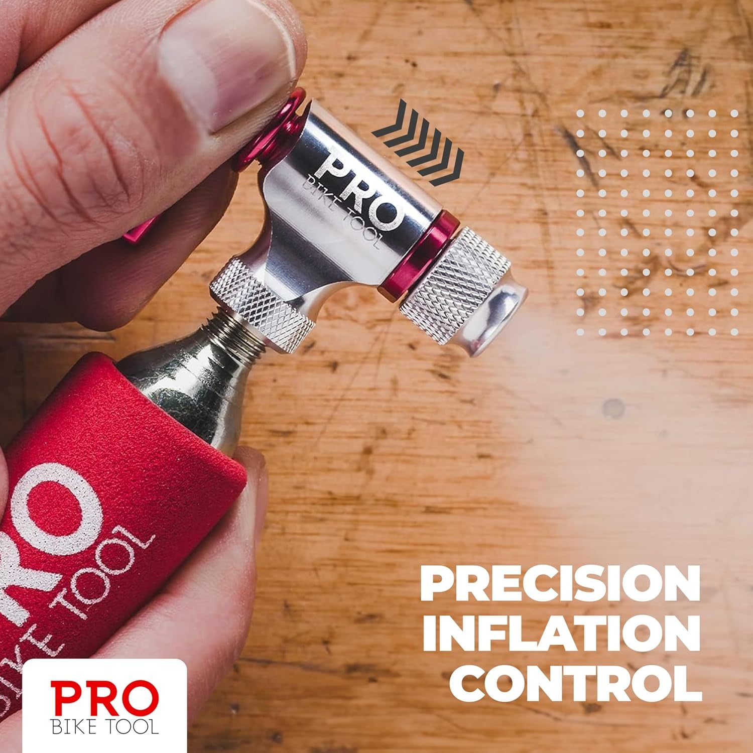 CO2 Inflator Quick & Easy - Presta & Schrader Valve Compatible - Bicycle Tyre Pump for Road & Mountain Bikes - Insulated Sleeve - No CO2 Cartridges Included