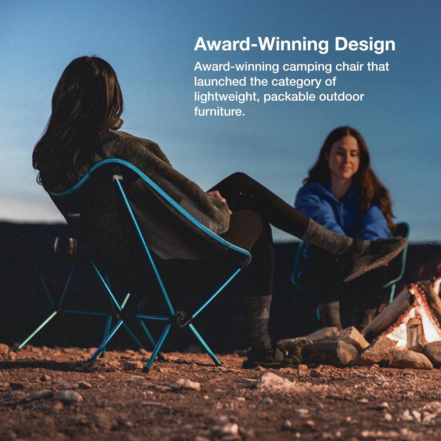 Chair One Original Lightweight Compact Camping Chair - Perfect for Outdoor Adventures, Backpacking, and Picnics - Black/Blue, Only 2.1 lbs!