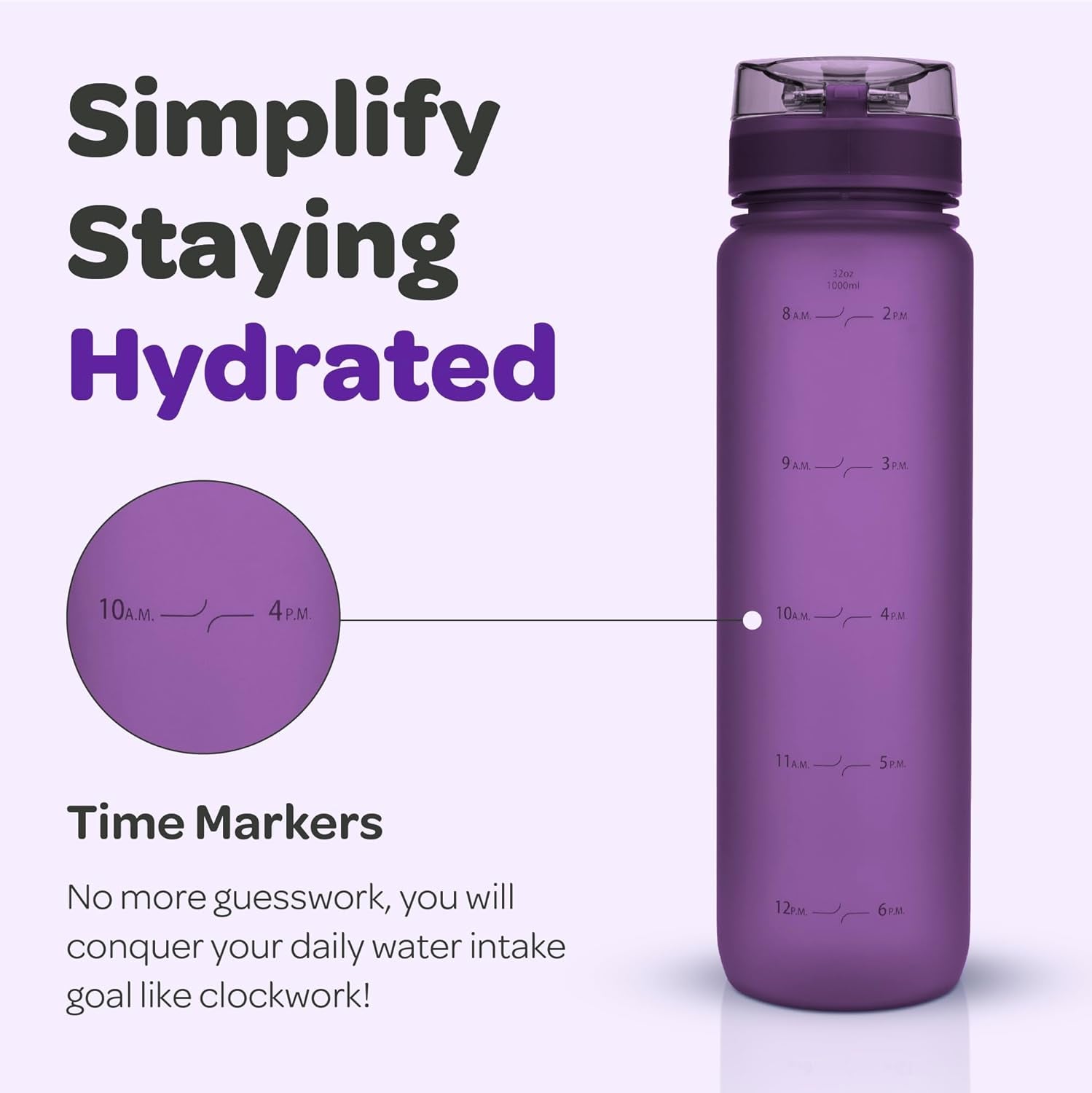 Stay Hydrated in Style: 32 oz BPA-Free Water Bottle with Time Marker, Fruit Infuser, and No Sweat Sleeve - Perfect for Fitness and Outdoor Adventures