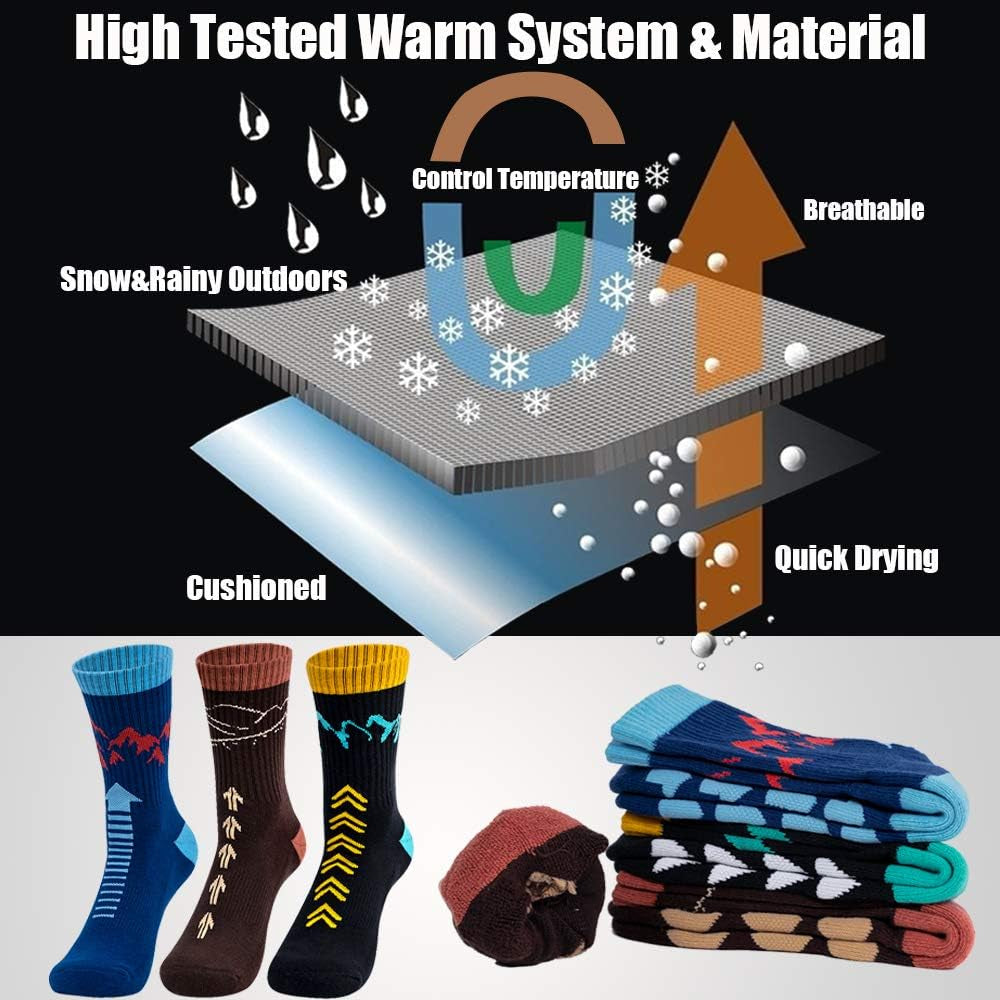 Mens Hiking Socks Moisture Wicking Cushion Crew Socks for Terkking,Outdoor Sports,Performance 2/4 Pack