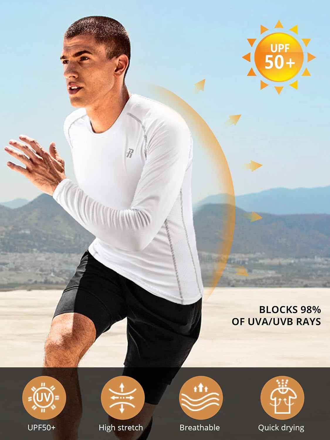 Ultimate Men's Long Sleeve Compression Shirts - Cool Dry Athletic Tees for Workouts, Fishing, and Sports - 3 Pack in Black, White, and Navy