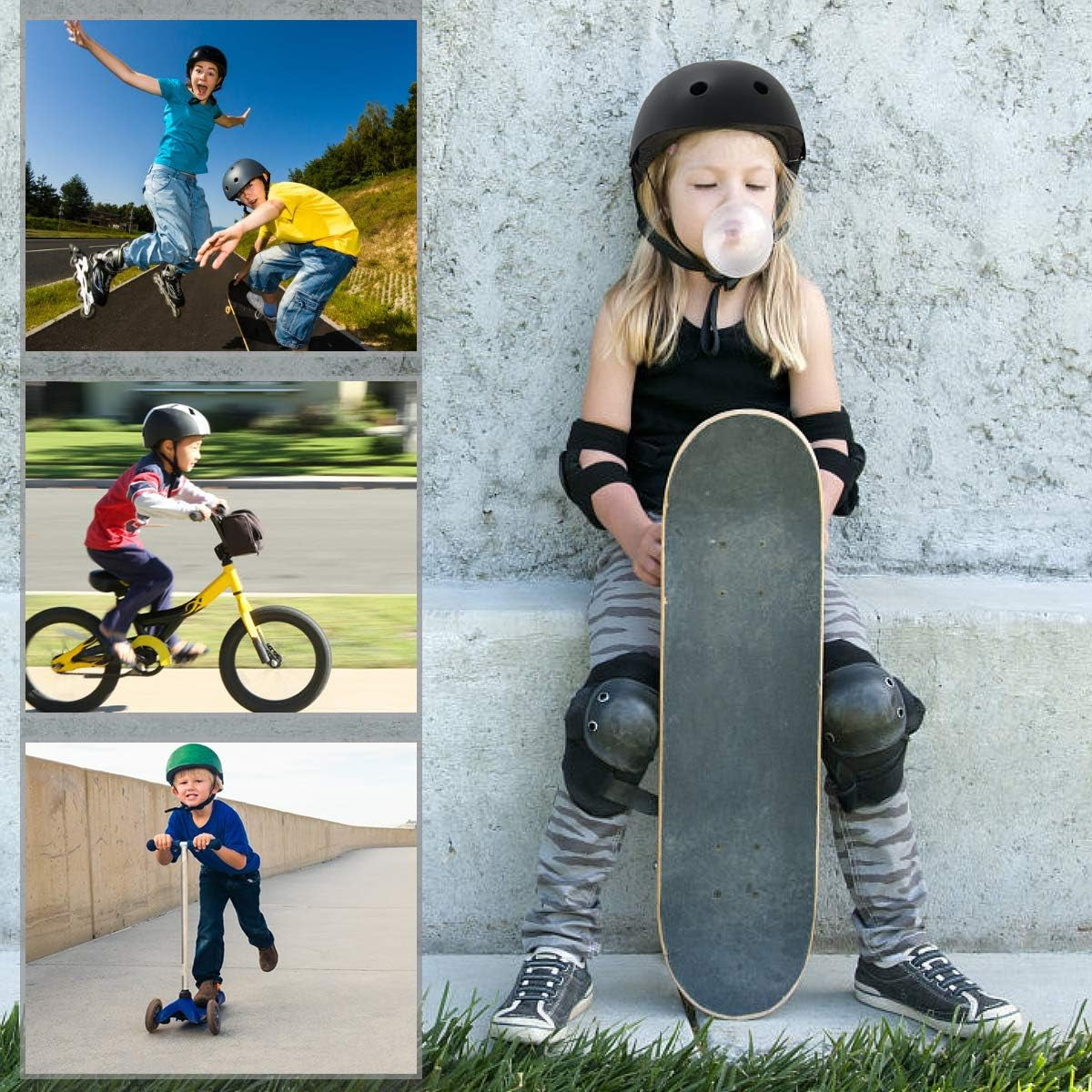 Kids Bike Helmet,Multi-Sport Protective Gear Set for 3-5-8-14 Years Boys Girls with Knee and Elbow Pads Wrist Guards Fit Roller Skates,Cycling,Skateboarding,Skating Scooter