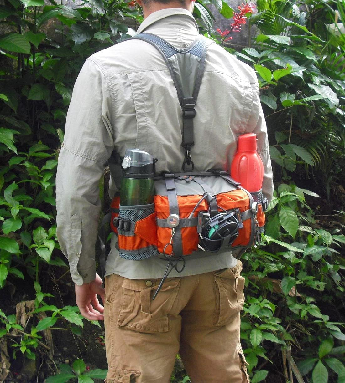 Versatile Outdoor Fanny Pack with Dual Water Bottle Holders - Perfect for Hiking, Fishing, and More!