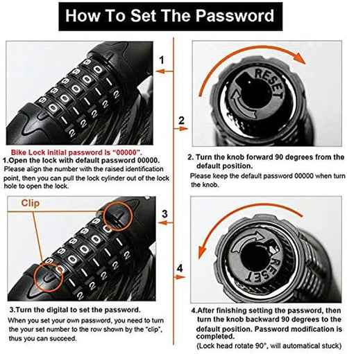 Secure Your Ride with the XZSUN 5-Digit Combination Bike Lock - Portable Steel Cable Lock for Ultimate Protection