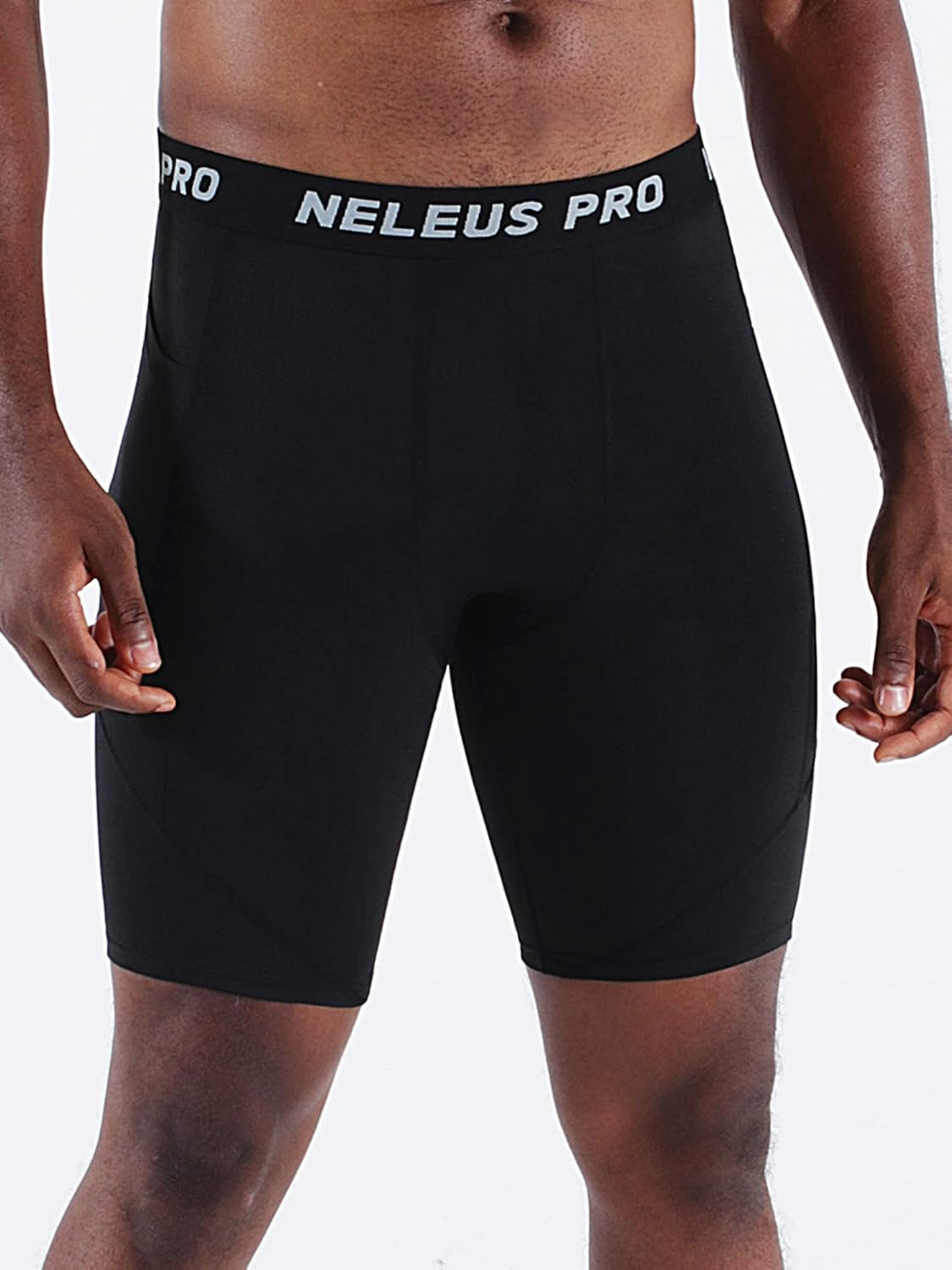 Men's 3-Pack Running Compression Shorts with Convenient Pockets - Perfect for Active Lifestyles