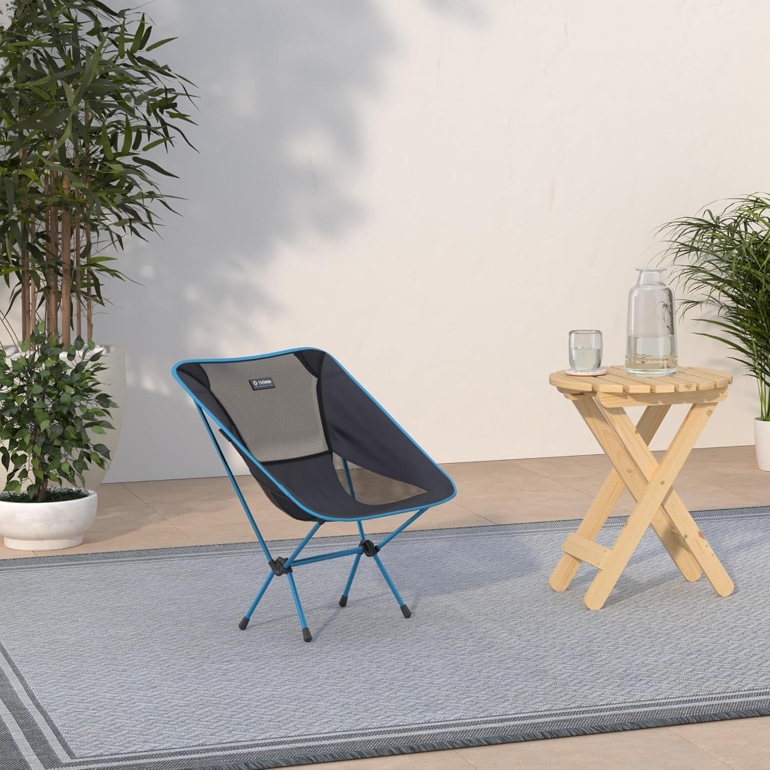 Chair One Original Lightweight Compact Camping Chair - Perfect for Outdoor Adventures, Backpacking, and Picnics - Black/Blue, Only 2.1 lbs!