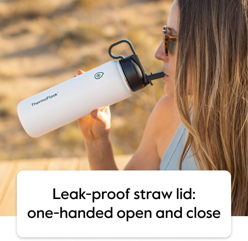 Stay Hydrated in Style: 18 Oz Insulated Stainless Steel Water Bottle with Versatile Spout and Straw Lids - Perfect for Every Adventure!
