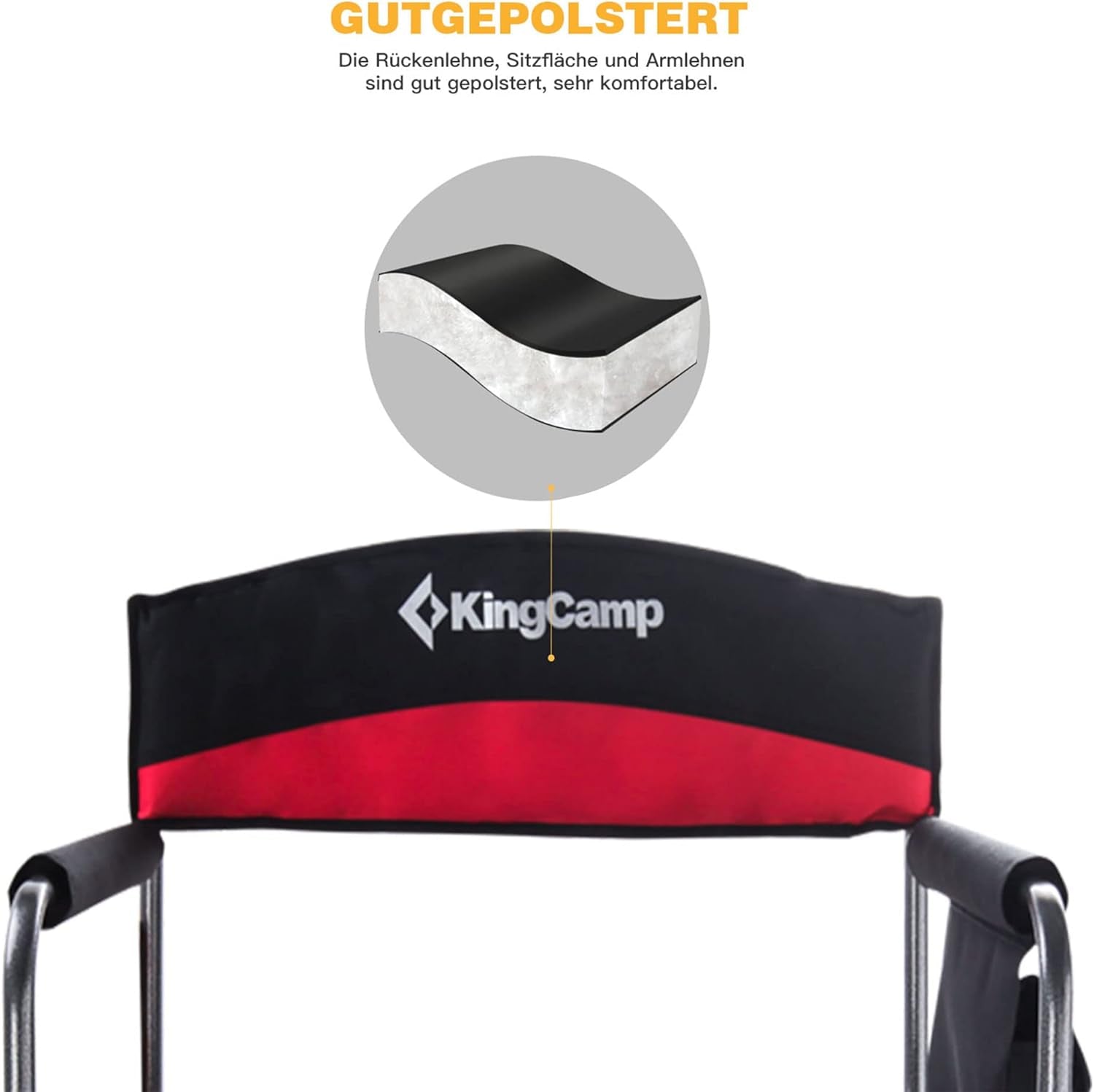 Ultimate Comfort: 2-Pack Folding Camping Director Chairs with Side Table & Storage in Red
