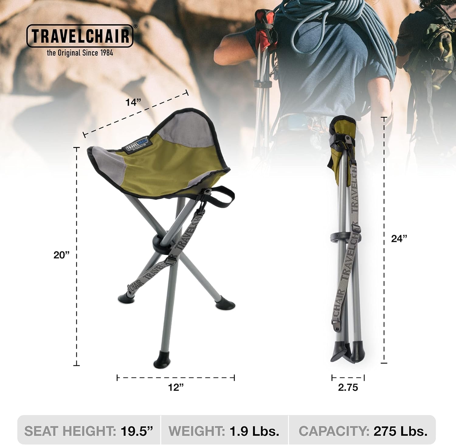 Ultimate Slacker Tripod Chair - Lightweight, Portable, and Stable for Your Outdoor Adventures in Vibrant Green