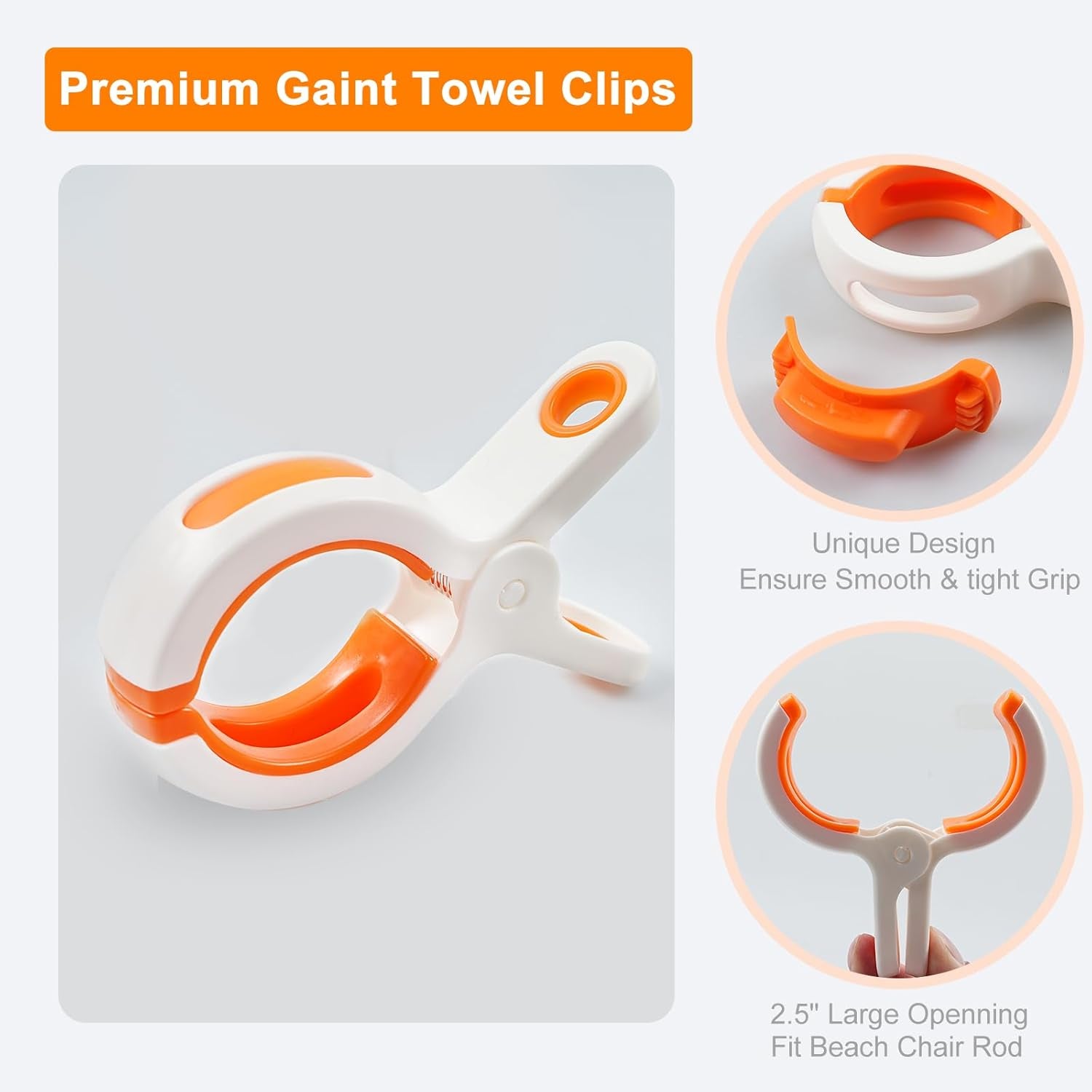 Ultimate Beach Towel Clips - Jumbo Size, Heavy Duty, Non-Marking Clips for Beach and Pool Chairs in Vibrant Colors