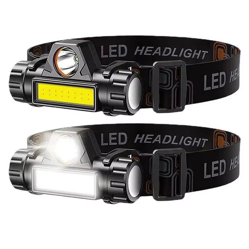 Rechargeable COB LED USB Headlamp - Powerful, Waterproof, and Magnetic Headlight for Outdoor Fishing and Adventures