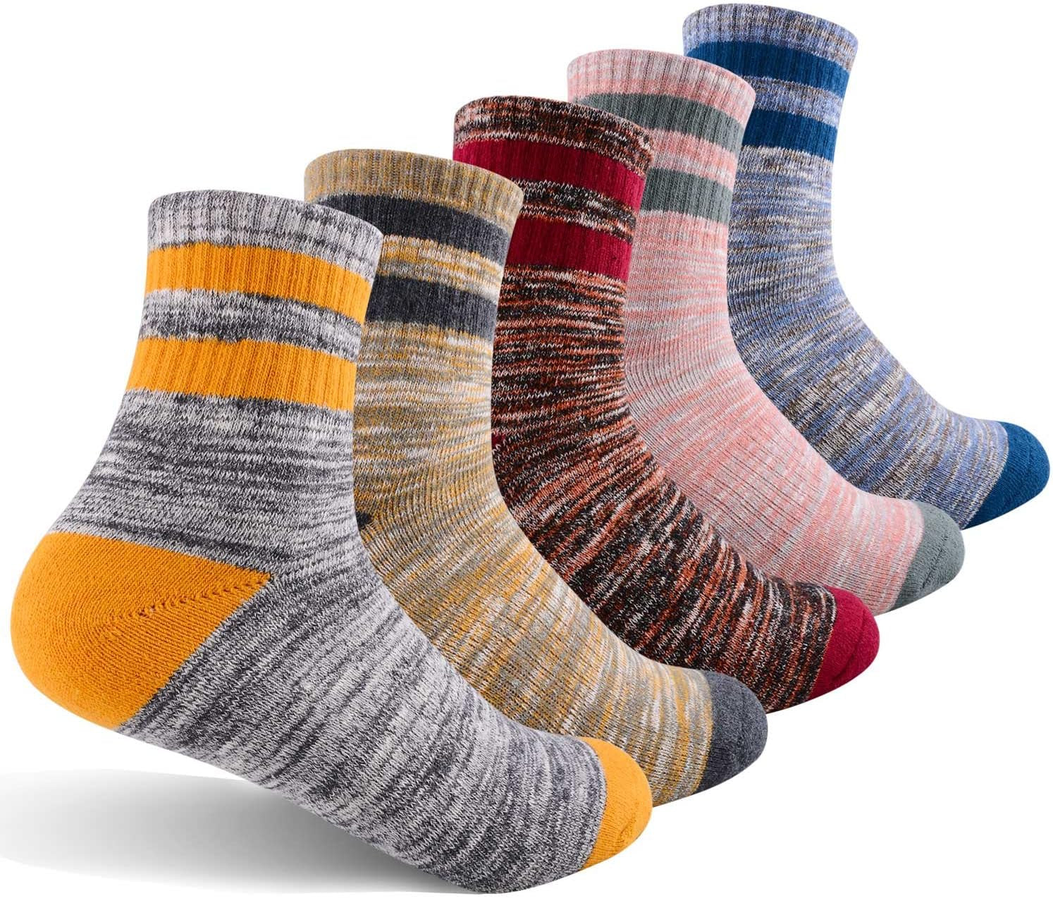 Women'S Hiking Walking Socks, Multi-Pack Outdoor Recreation Socks Wicking Cushion Crew Socks