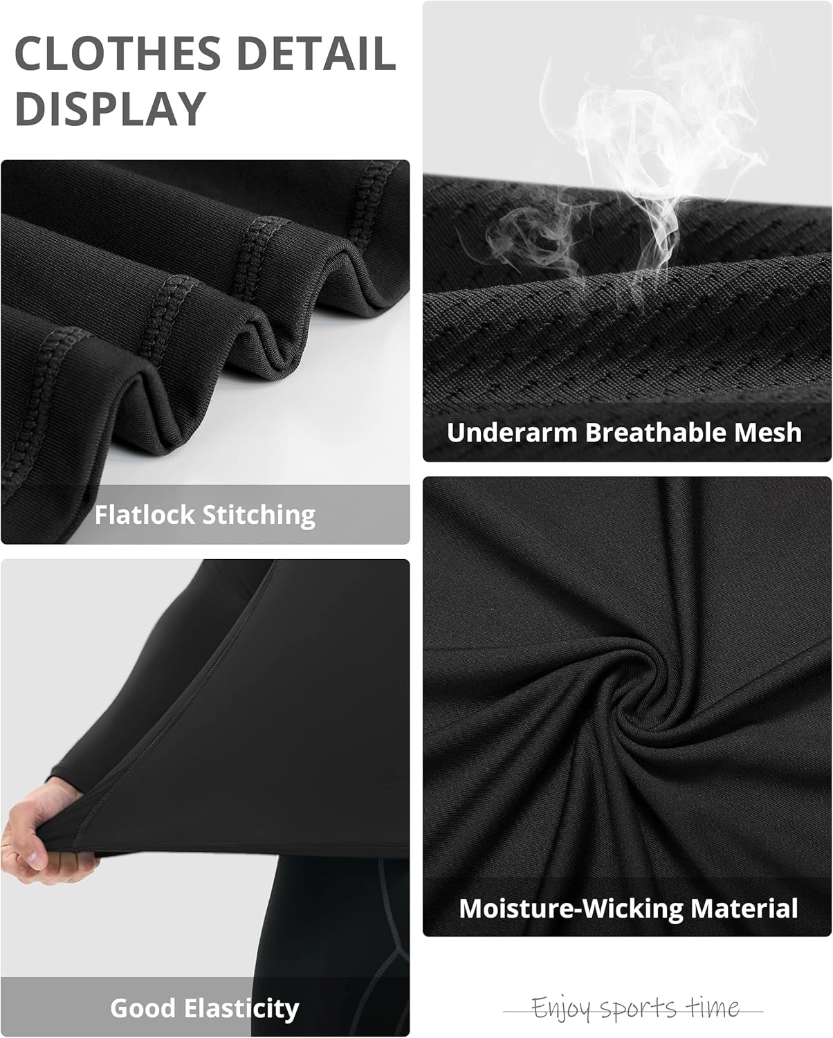 Ultimate Men's Long Sleeve Compression Shirts - Cool Dry Athletic Tees for Workouts, Fishing, and Sports - 3 Pack in Black, White, and Navy