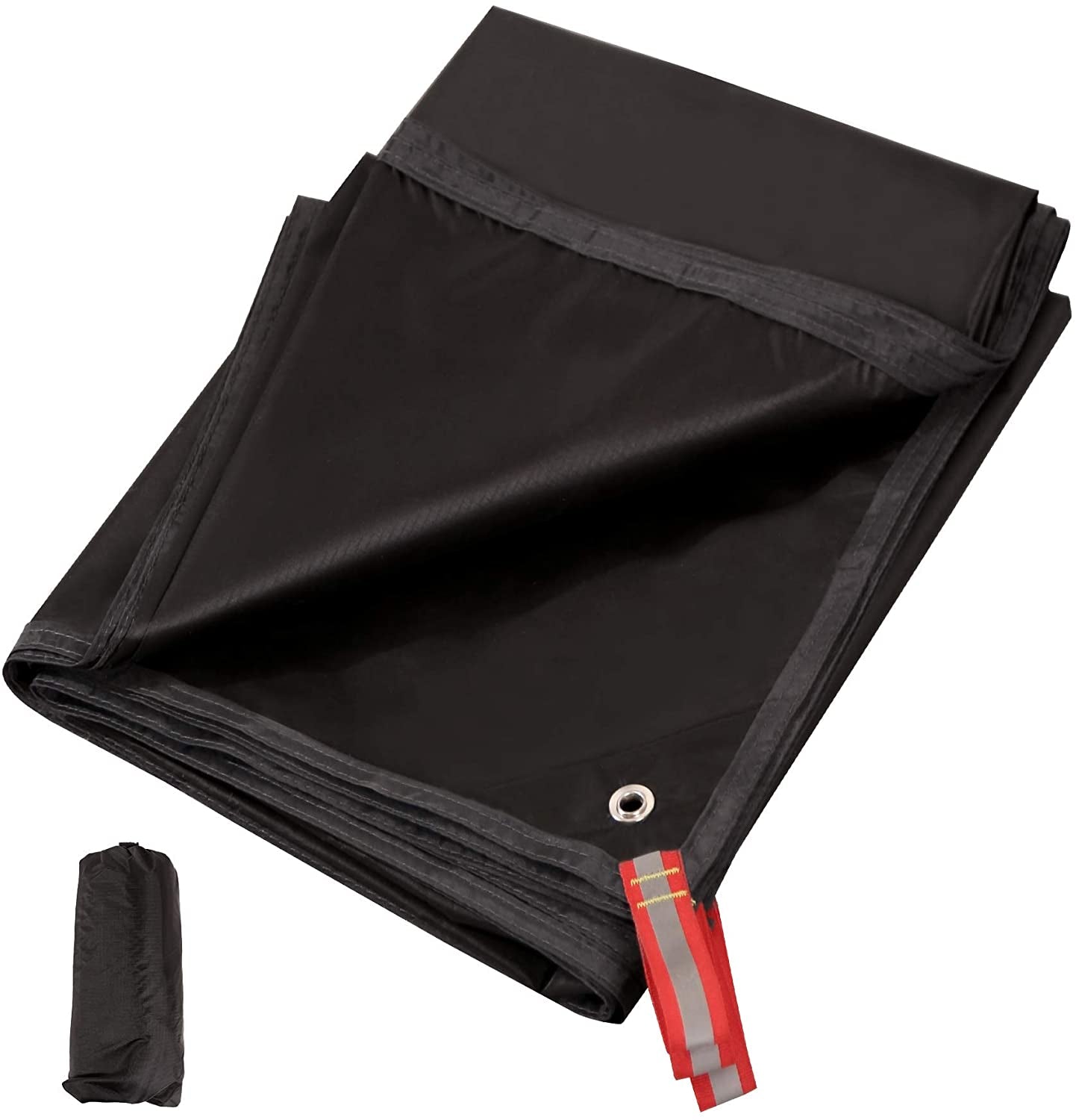 Ultralight Tent Footprint, PU 2000 Waterproof Camping Tent Tarp with Drawstring Carrying Bag for Ground Camping Hiking (55"X87" UL Black)
