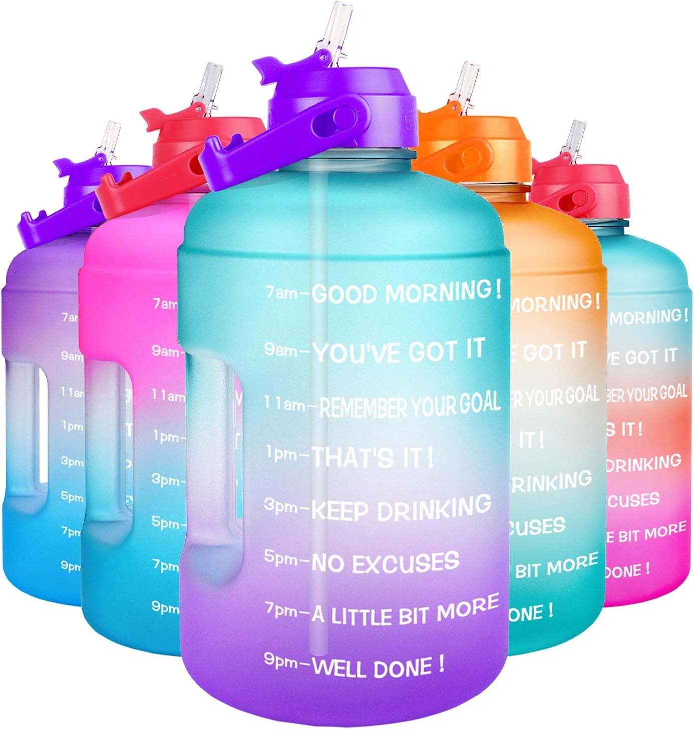 Bring Your Hydration Game to the Next Level with Our 1 Gallon Motivational Water Bottle – Straw & Time Markers for Fitness Enthusiasts!