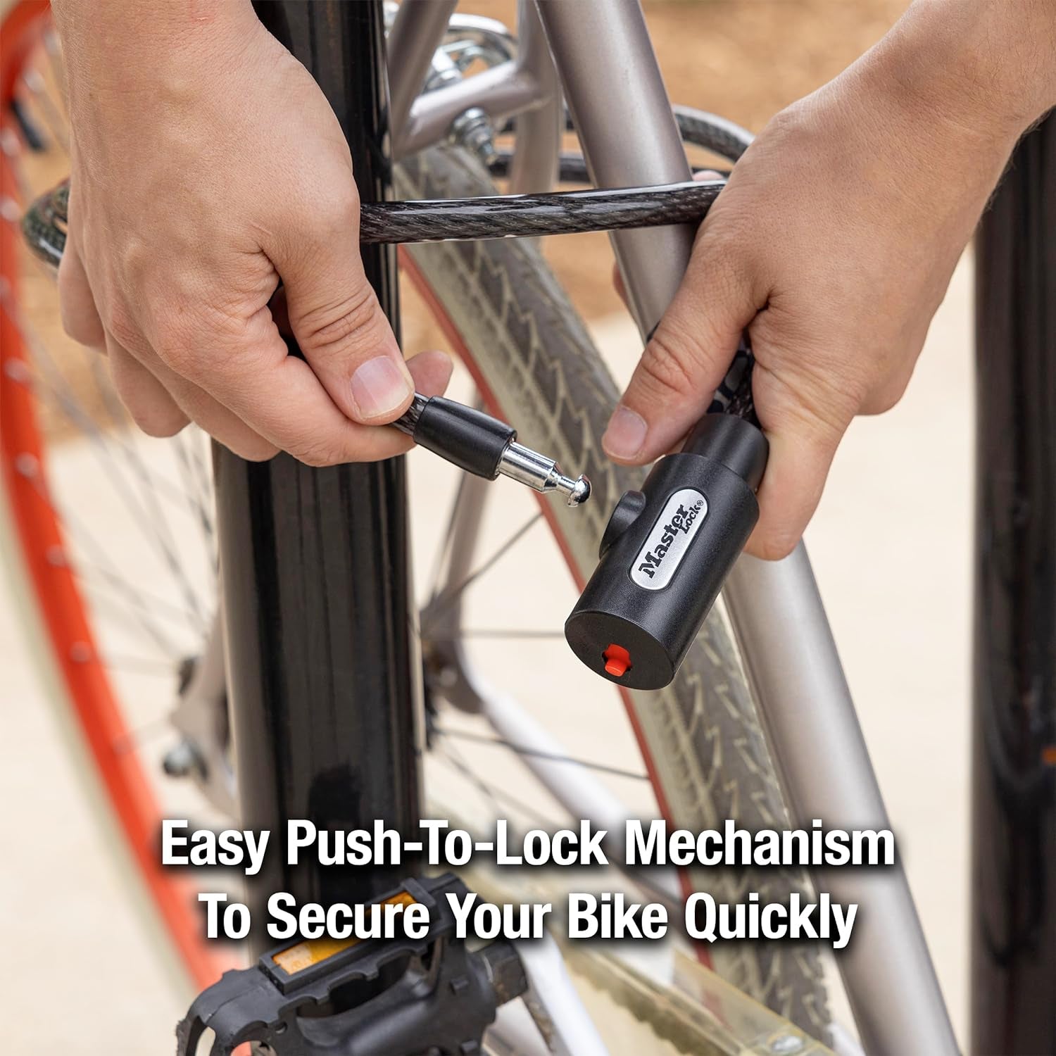 Ultimate Security with the Master Lock 8364DCC 5 Ft. Cable Bike Lock - Durable, Self-Coiling, and Keyed for Maximum Protection