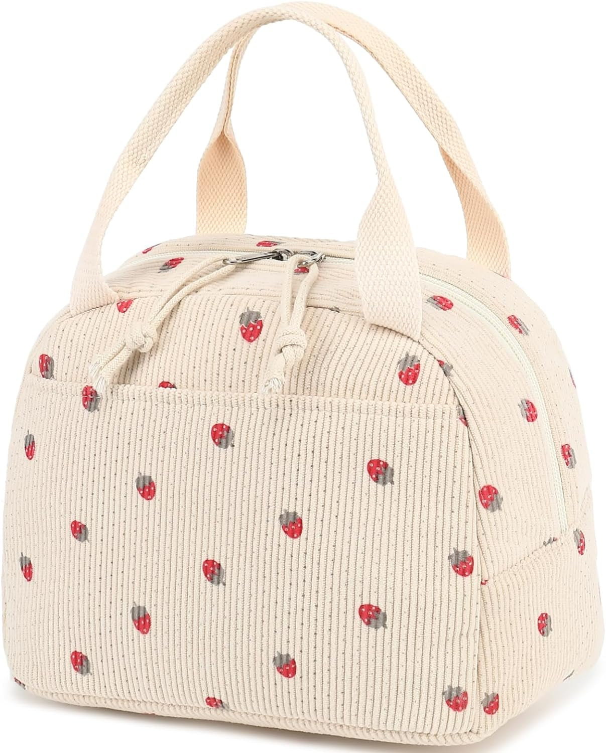 Lunch Bag for Women Men Cute Corduroy Lunch Tote Bags Reusable Insulated Lunch Box Large Capacity Reusable Insulated Cooler for Work Picnic or Travel