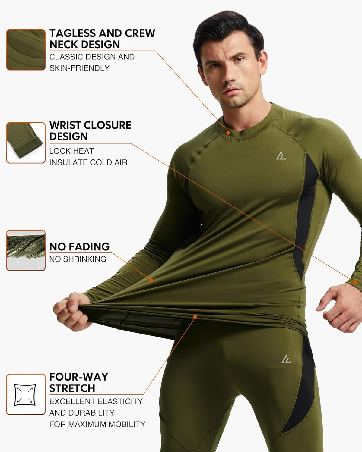 Stay Warm and Comfortable This Winter with Our Men's Thermal Underwear Long Johns Set - Perfect for Hunting, Sports, and Outdoor Activities!