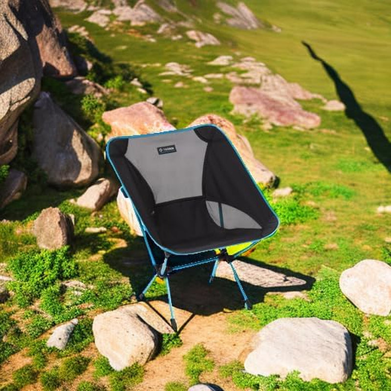 Chair One Original Lightweight Compact Camping Chair - Perfect for Outdoor Adventures, Backpacking, and Picnics - Black/Blue, Only 2.1 lbs!