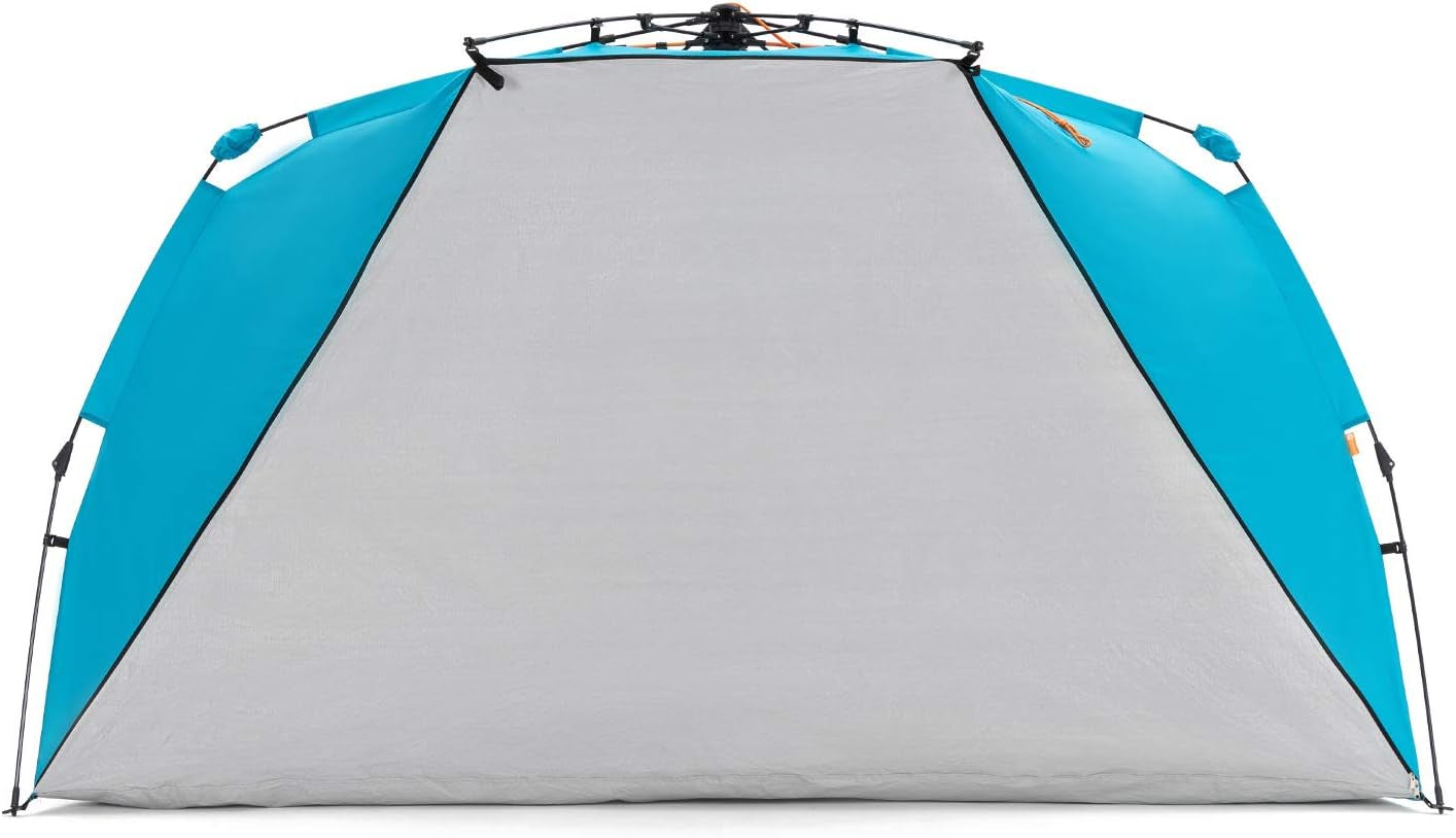 Deluxe XL Instant Shader Beach Tent - Effortless Pop-Up Sun Shelter for Families, UPF 50+ Protection, Spacious 99" Wide Design with Extended Zippered Floor - Pacific Blue