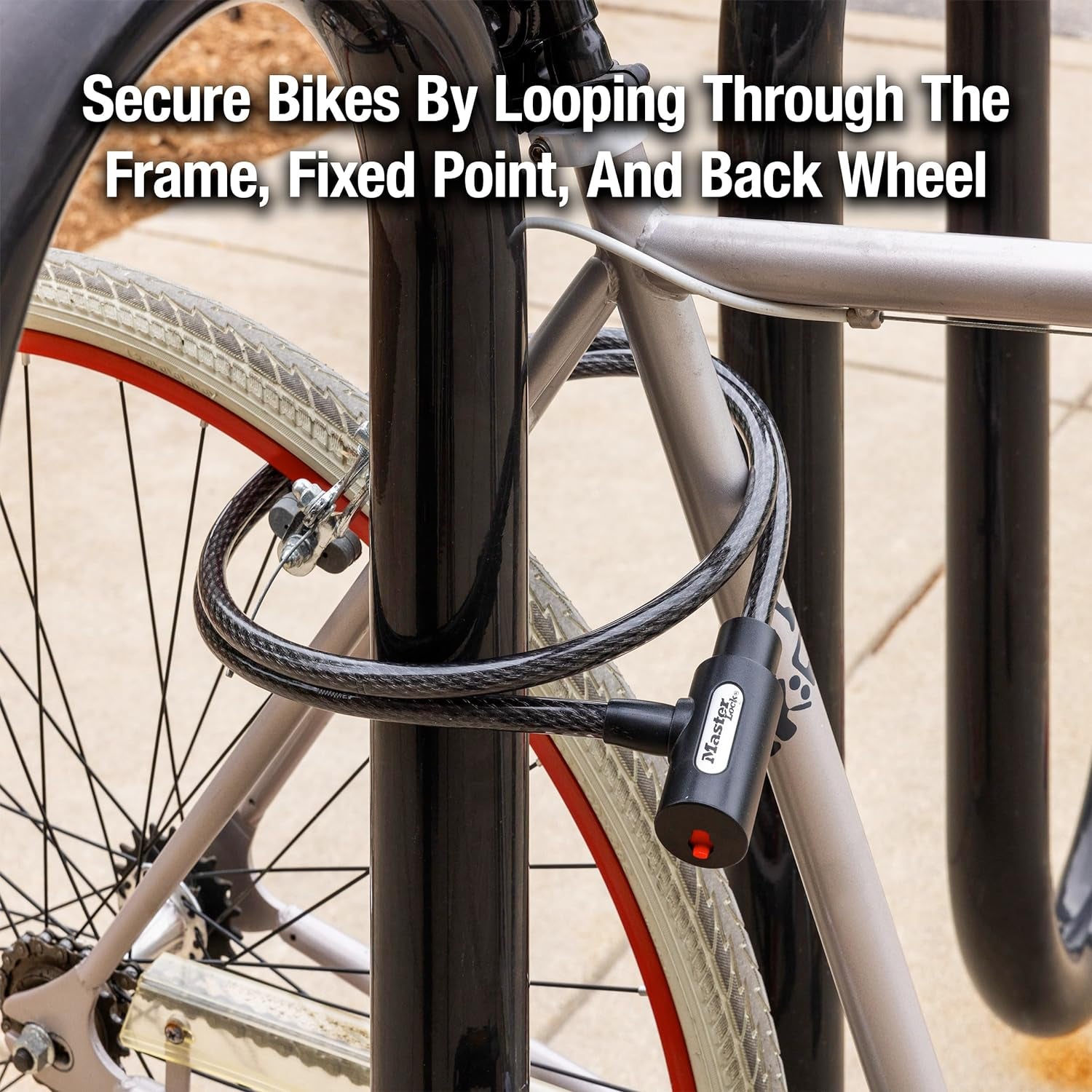 Ultimate Security with the Master Lock 8364DCC 5 Ft. Cable Bike Lock - Durable, Self-Coiling, and Keyed for Maximum Protection