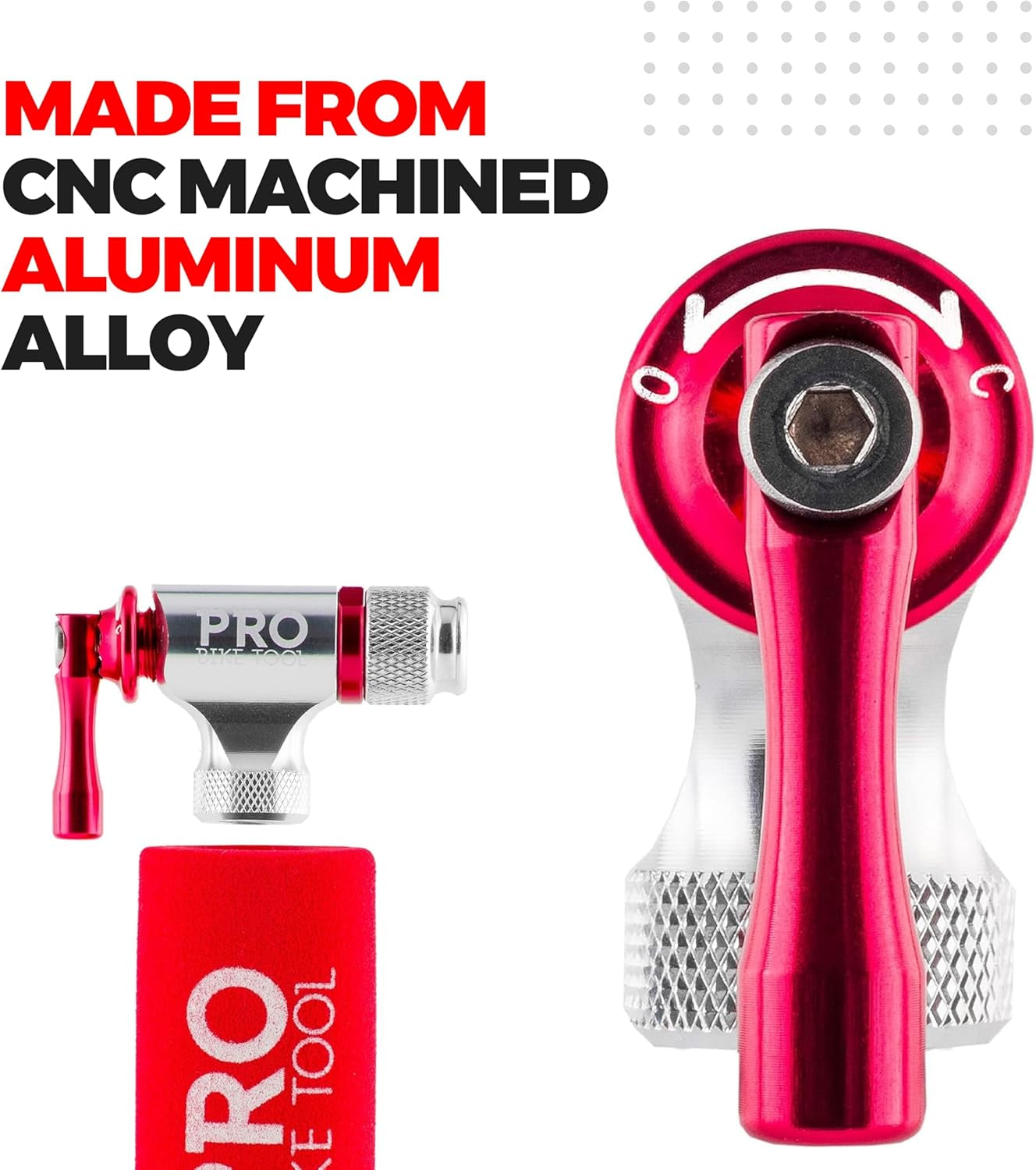 CO2 Inflator Quick & Easy - Presta & Schrader Valve Compatible - Bicycle Tyre Pump for Road & Mountain Bikes - Insulated Sleeve - No CO2 Cartridges Included