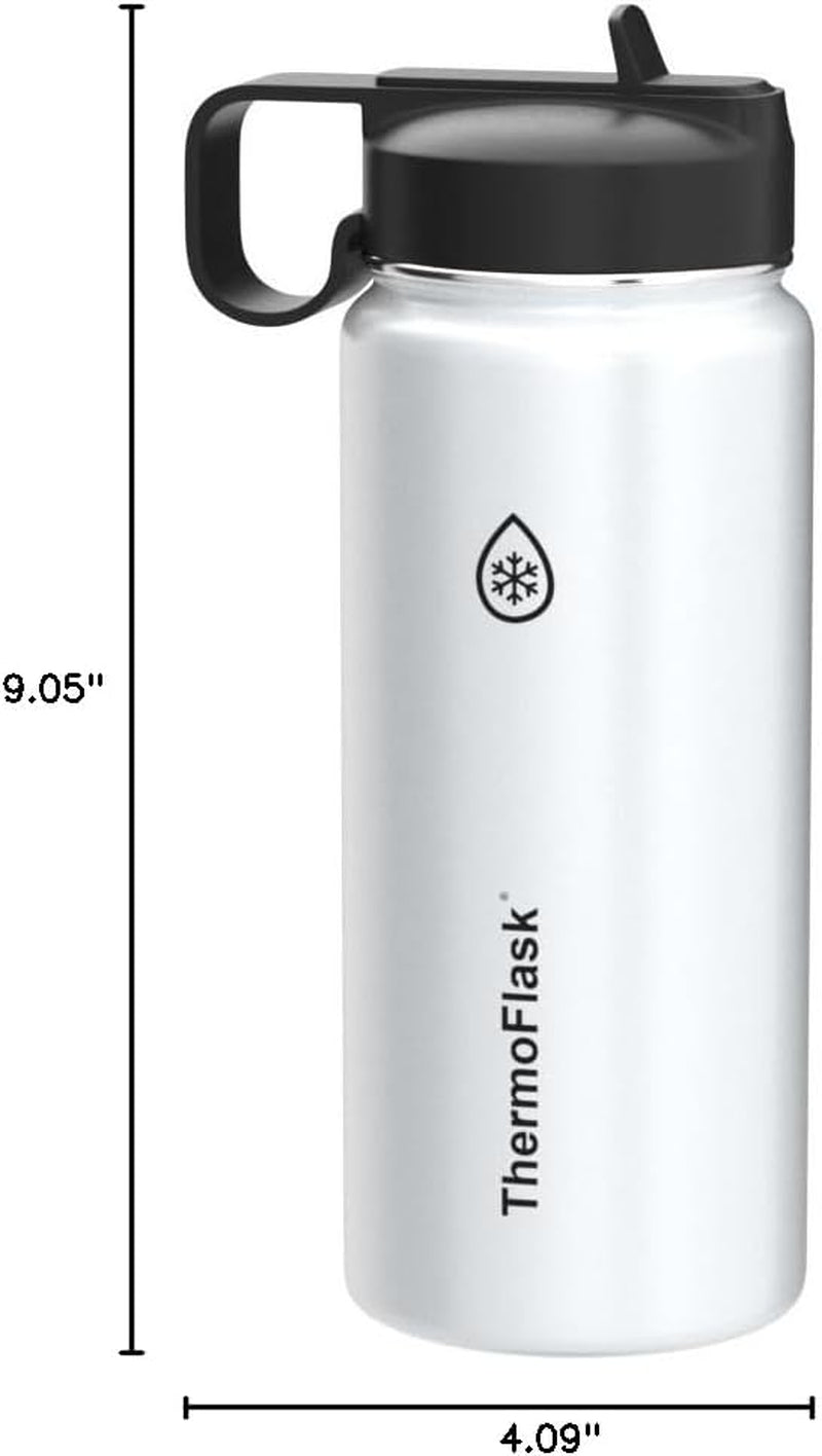 Stay Hydrated in Style: 18 Oz Insulated Stainless Steel Water Bottle with Versatile Spout and Straw Lids - Perfect for Every Adventure!