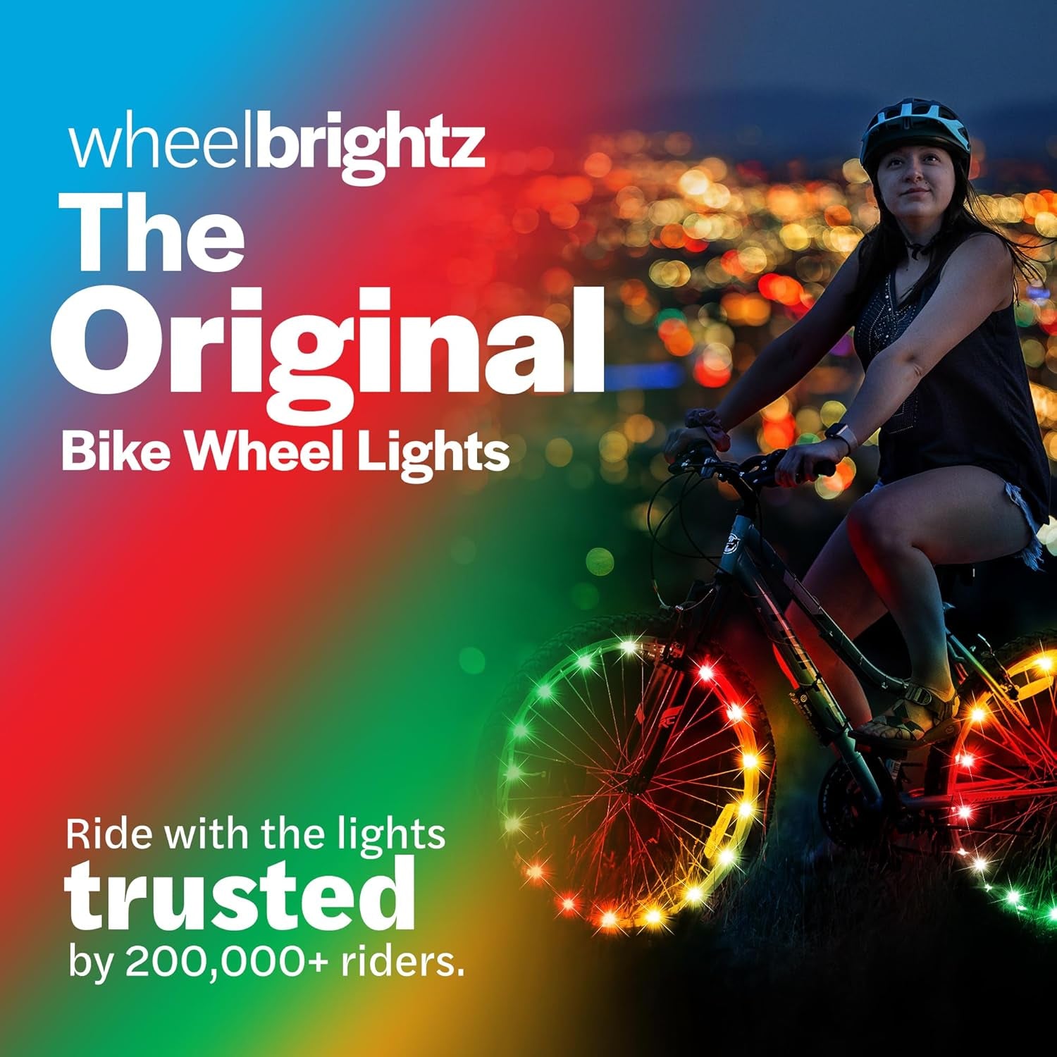 Wheel LED Bike Wheel Lights - 2025 Edition with Superior Straps & Led-Weatherproof Shield! 14 Colors - Unmatched Durability, Visibility & 48+ Hours of Dazzling Illumination
