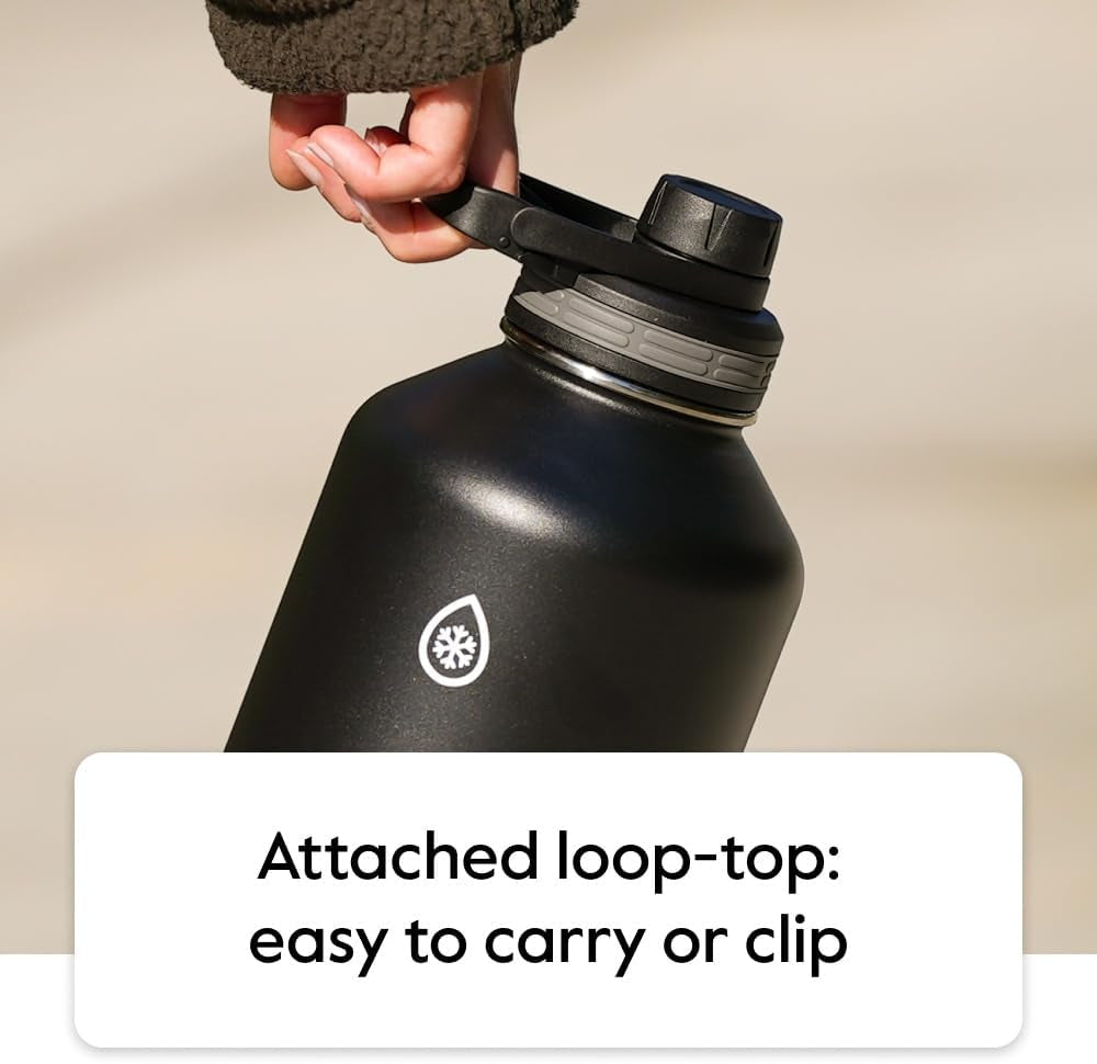 Stay Hydrated in Style: 18 Oz Insulated Stainless Steel Water Bottle with Versatile Spout and Straw Lids - Perfect for Every Adventure!