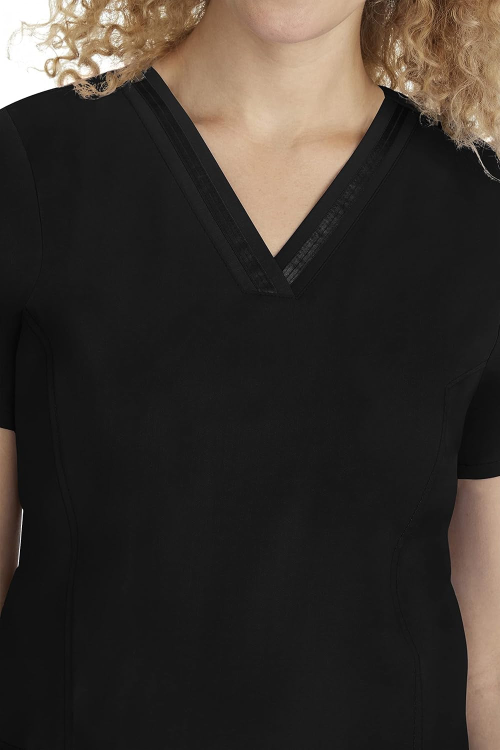 Elevate Your Workwear with Our Stylish Women's Scrub Top - 3 Pockets, Easy Care, and 2-Way Stretch Fabric in Black, XX-Large Plus