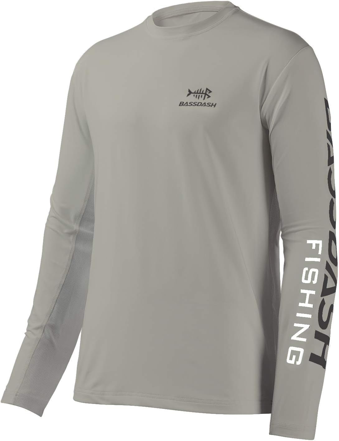Ultimate UV Protection Fishing T-Shirt for Men - Long Sleeve UPF 50+ Tee in Ash Grey/Dark Grey