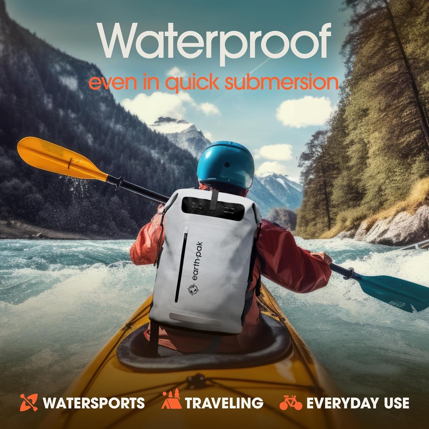Ultimate Waterproof Backpack for Adventurers - Heavy Duty Roll-Top Closure Dry Bag with Cushioned Phone Case